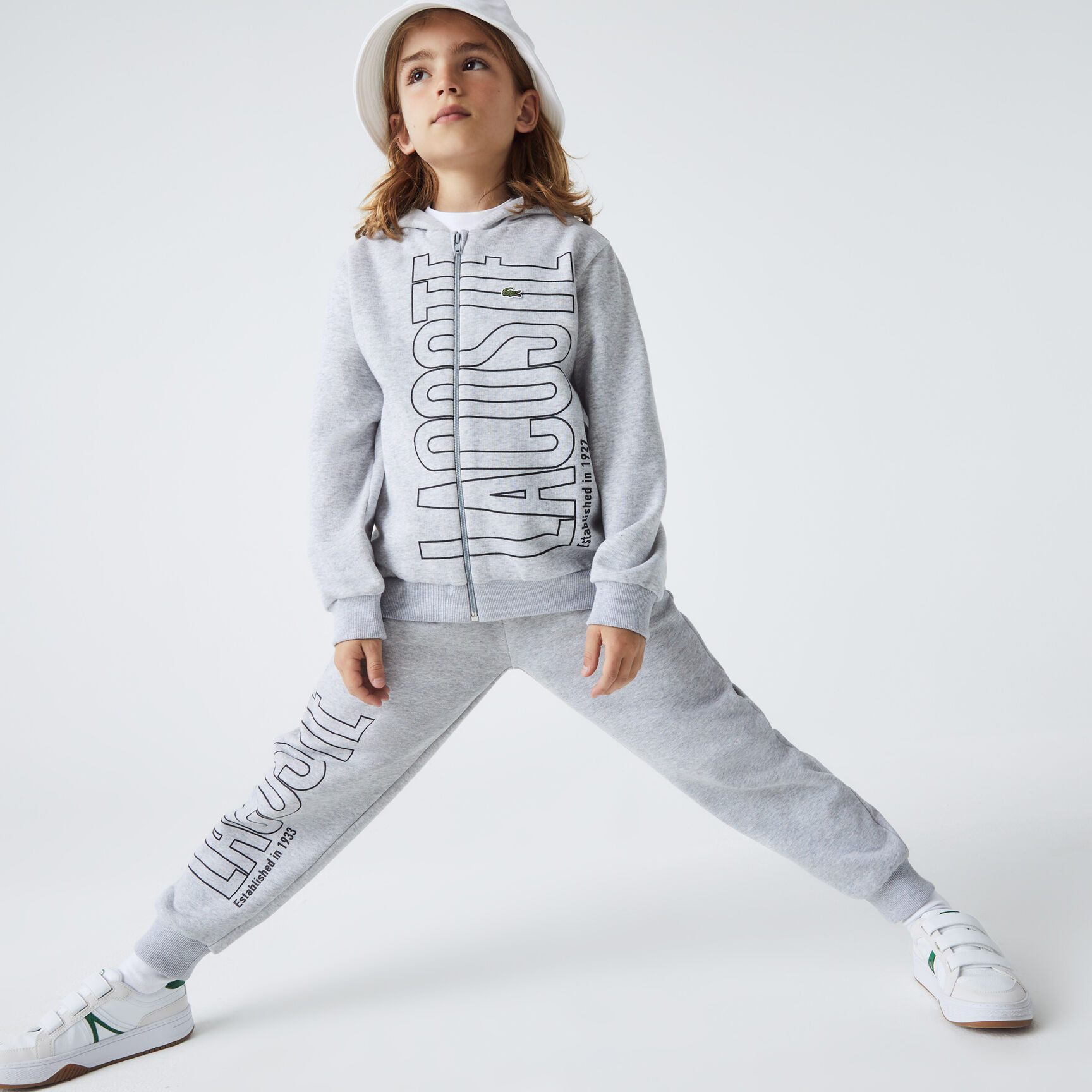 Boys' Lacoste Branded Zippered Hooded Sweatshirt Boys' Lacoste Branded Zippered Hooded Sweatshirt