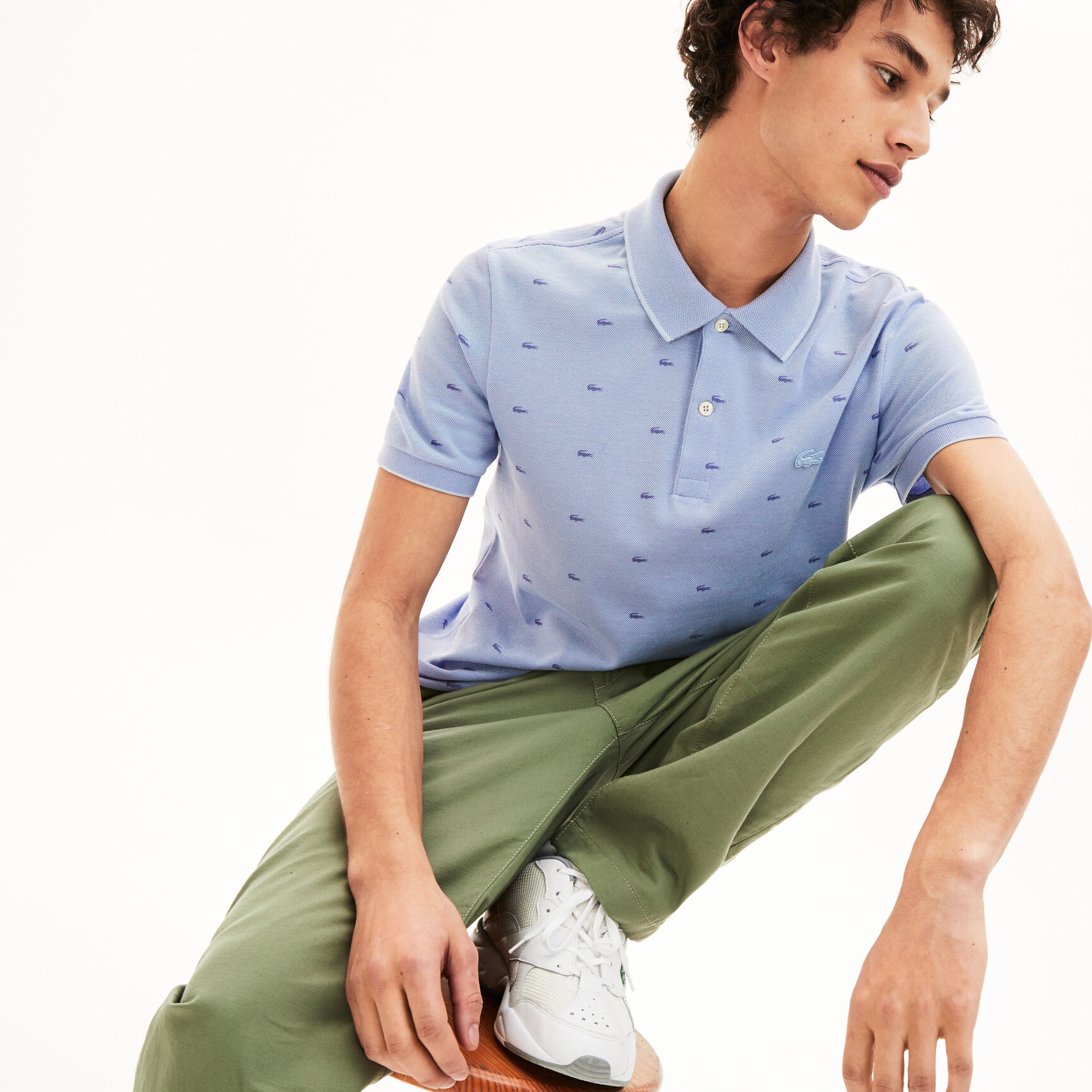 Men's Lacoste Micro Print Polo Shirt Men's Lacoste Micro Print Polo Shirt