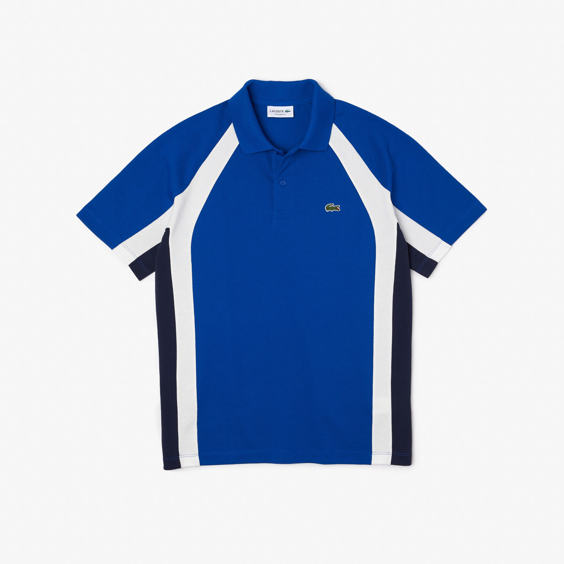 men s lacoste cotton mini pique colourblock polo shirt
