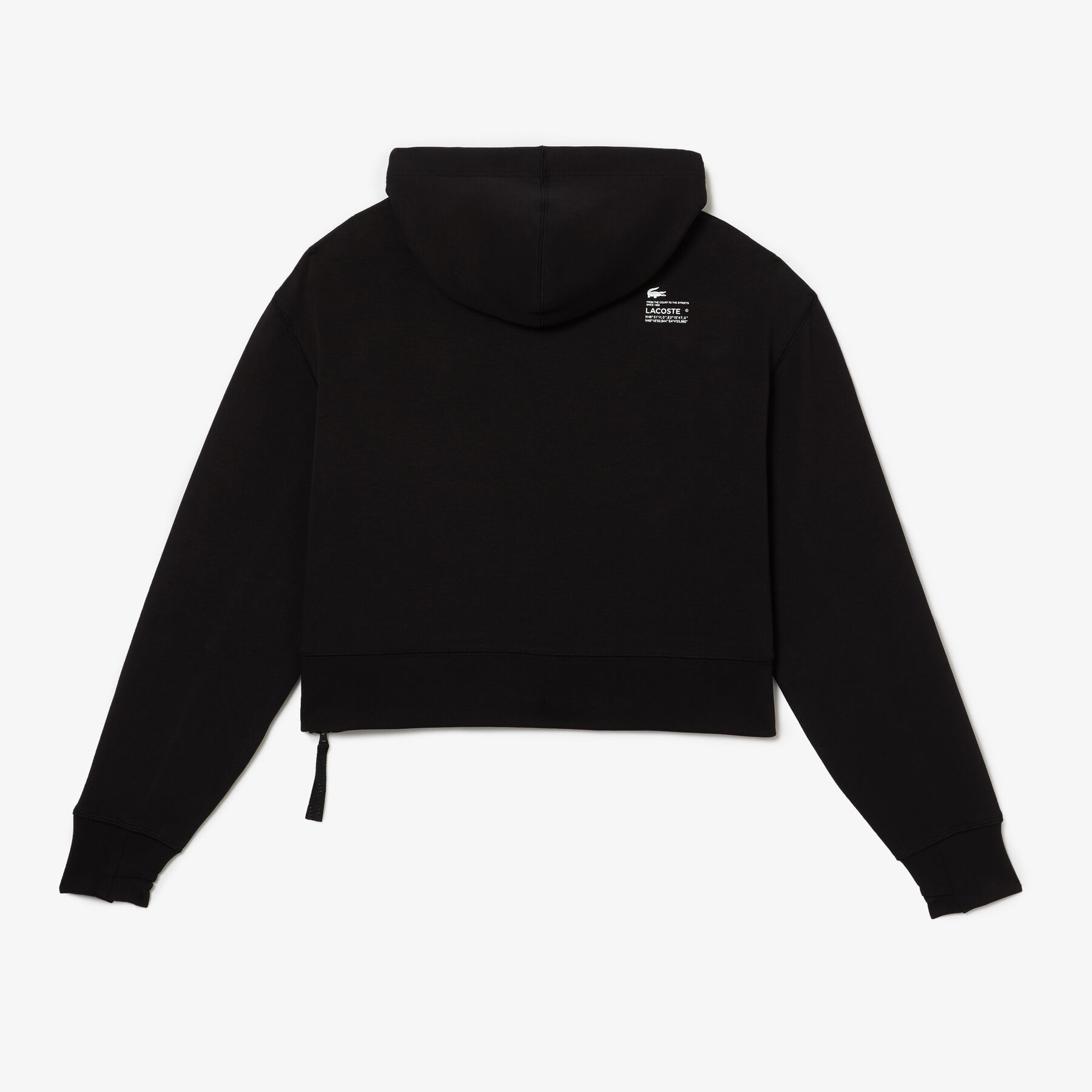 lacoste short cut cotton hoodie