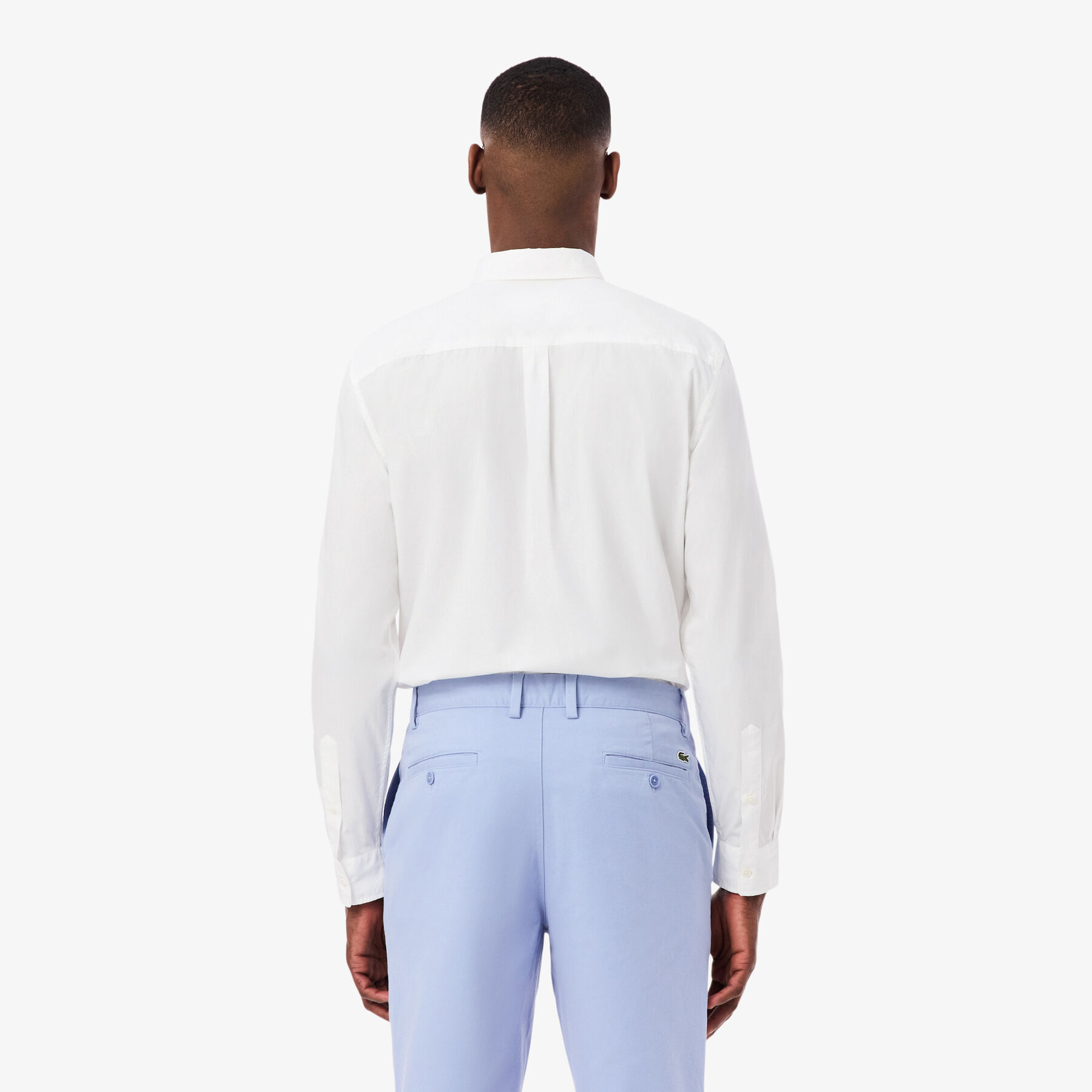 lacoste regular fit stretch poplin shirt
