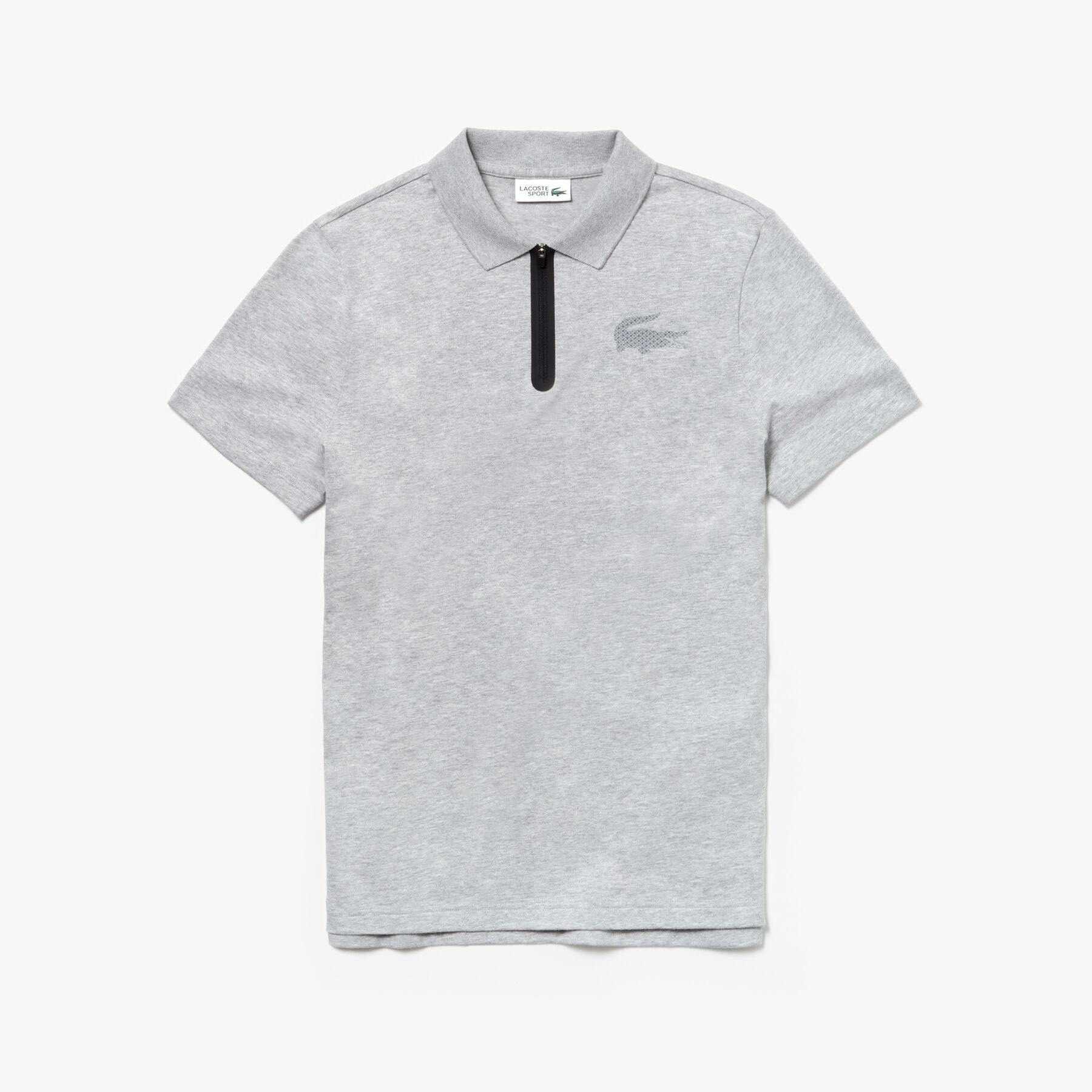 men s lacoste sport zip neck holographic croc cotton polo shirt