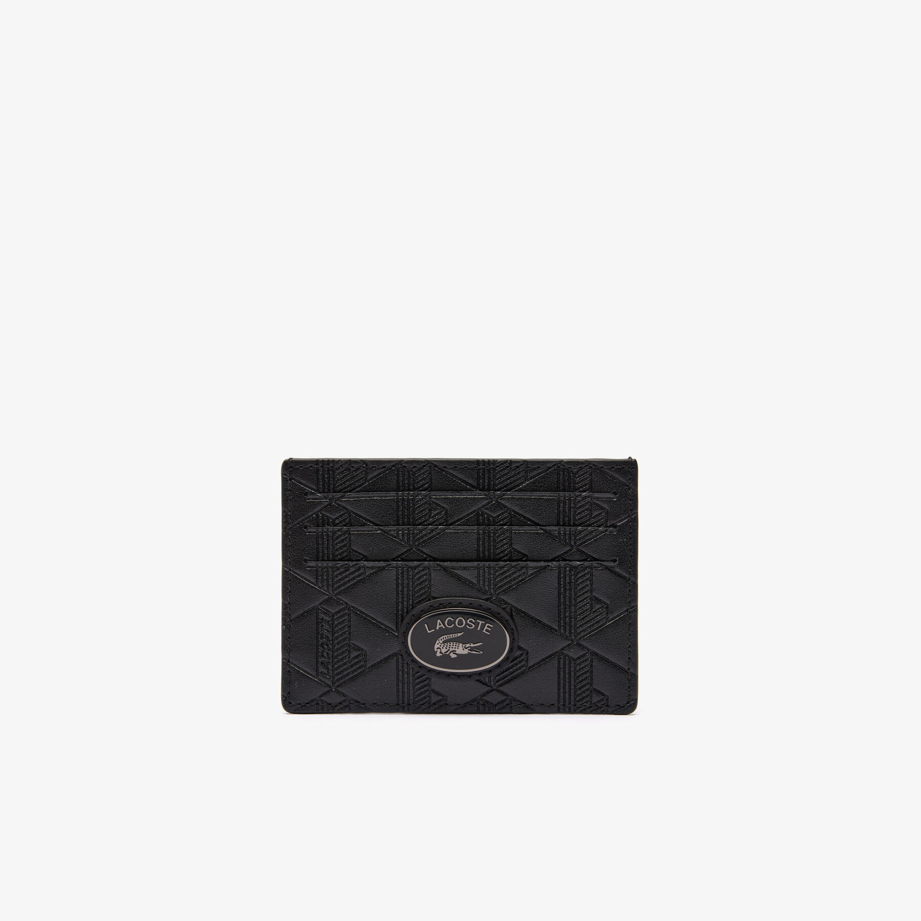 lacoste monogram leather card holder