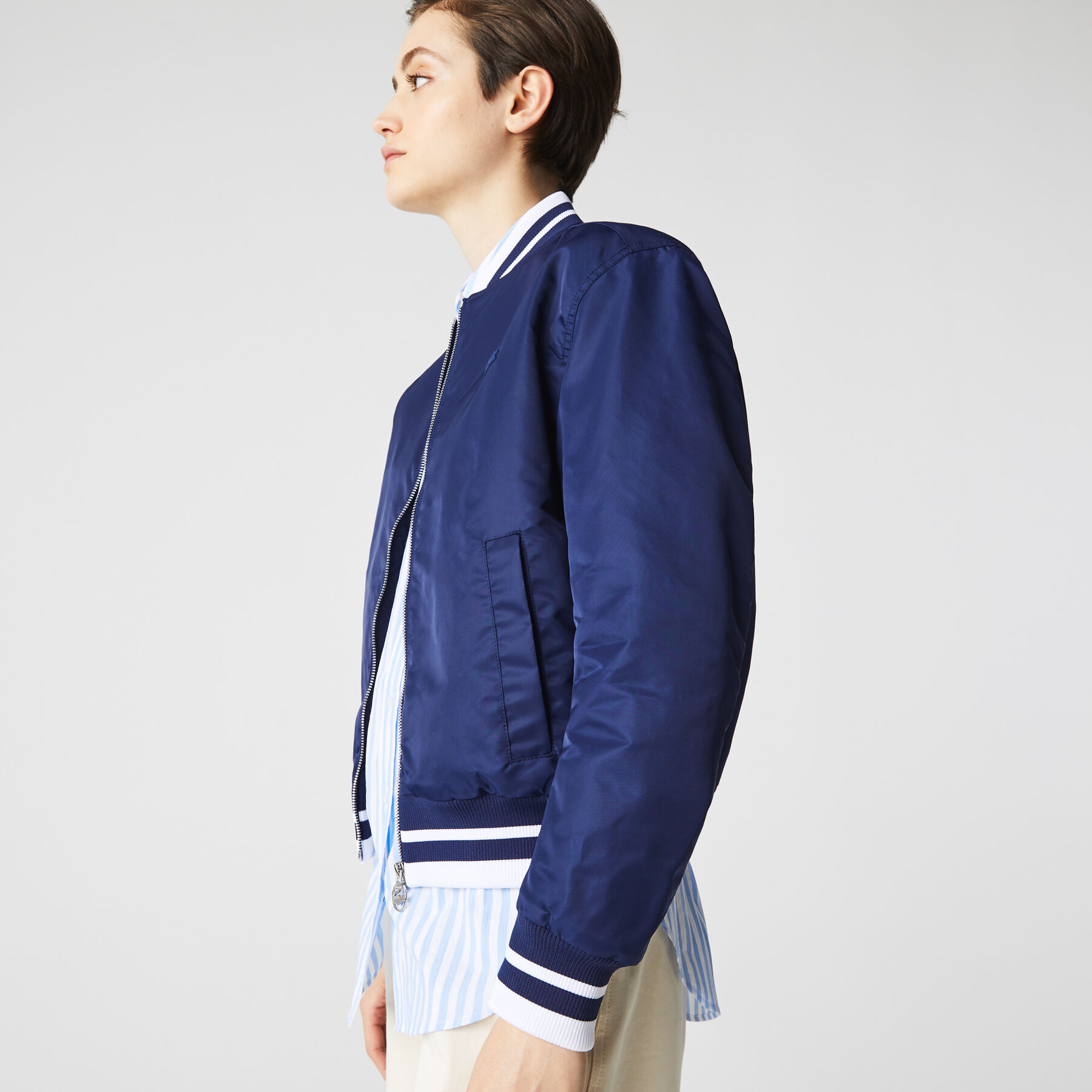 Women’s Water-Resistant Quilted Zip Bomber Jacket lacoste women s water resistant quilted zip bomber jacket