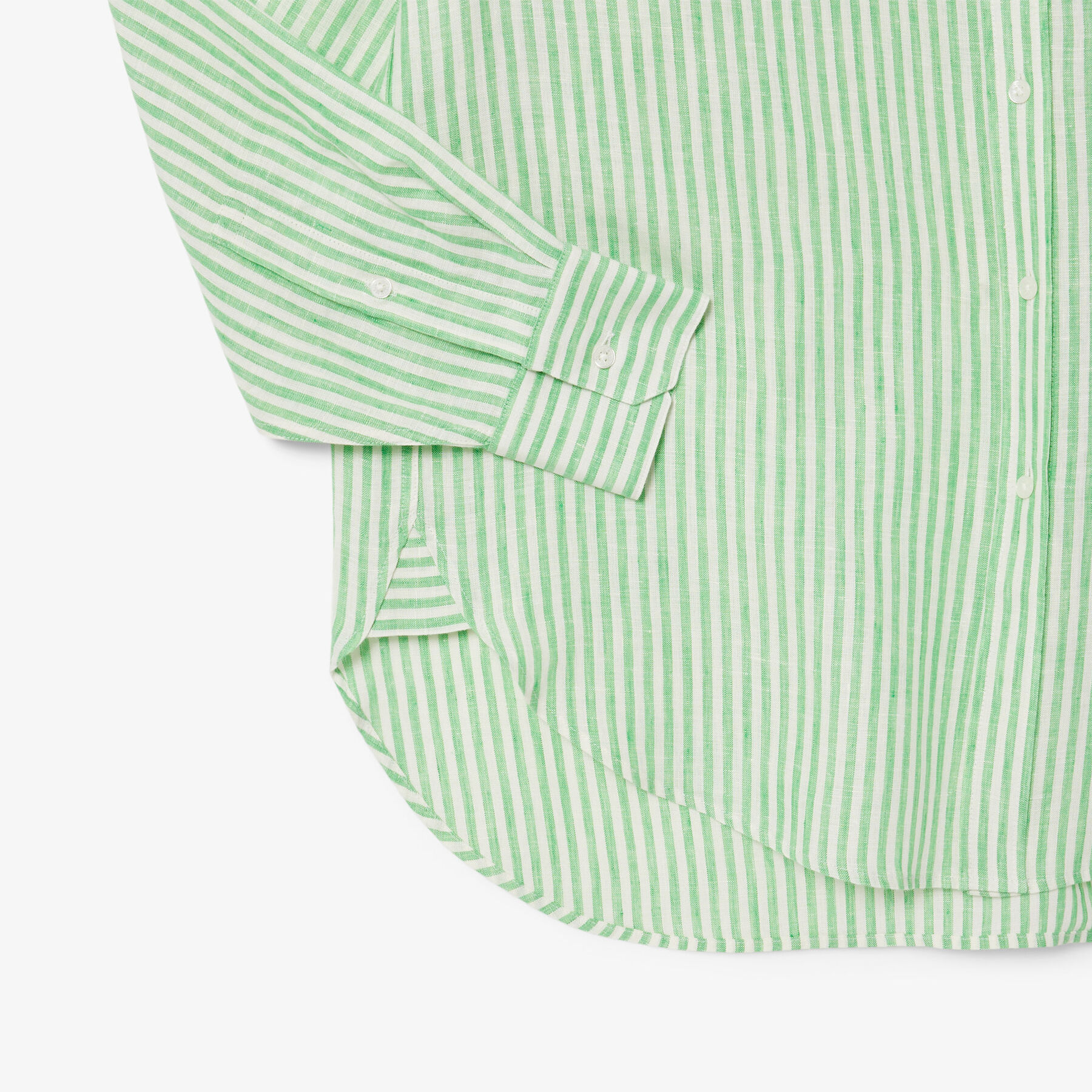 lacoste oversized striped linen shirt