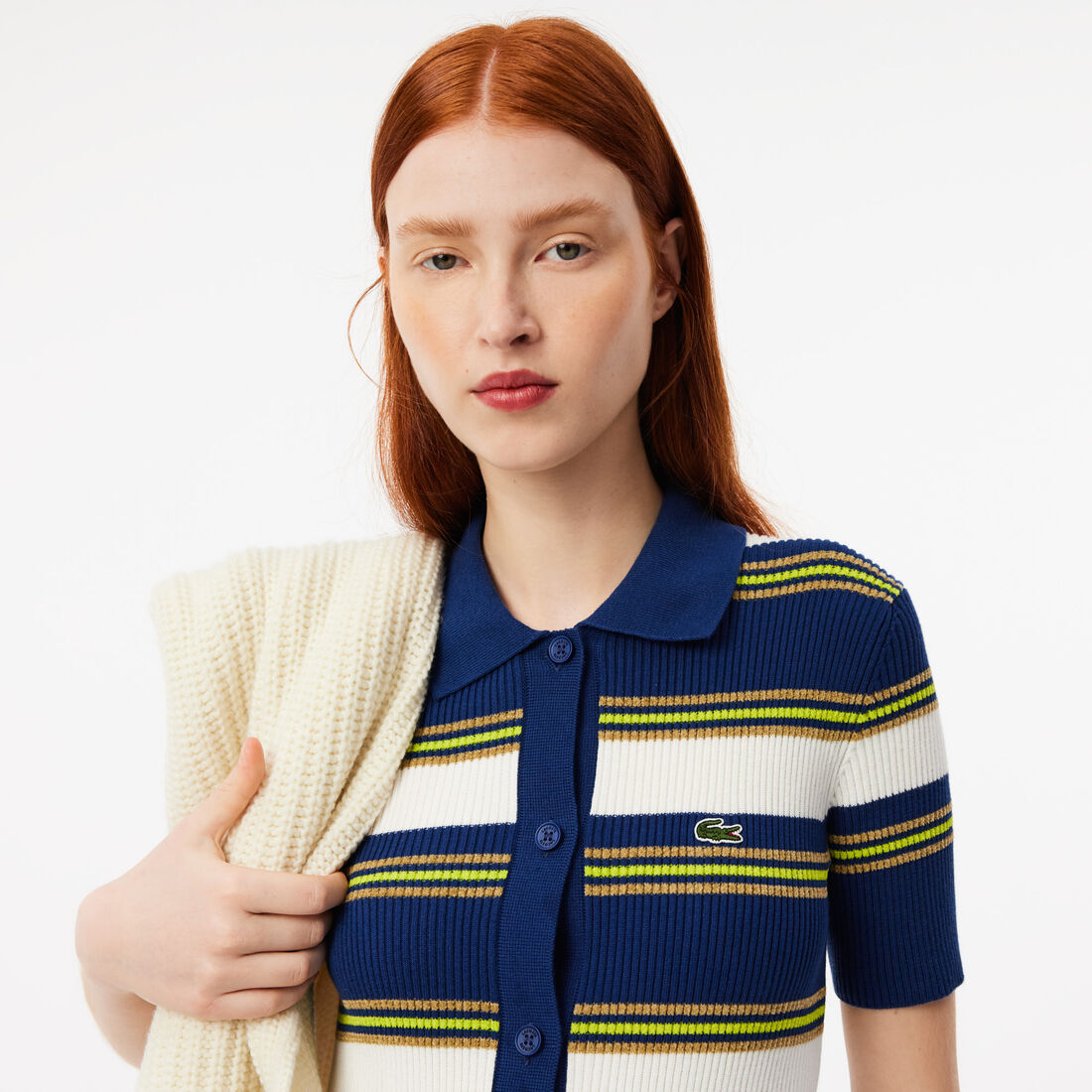 Striped Rib Knit Shirt Dress Striped Rib Knit Shirt Dress