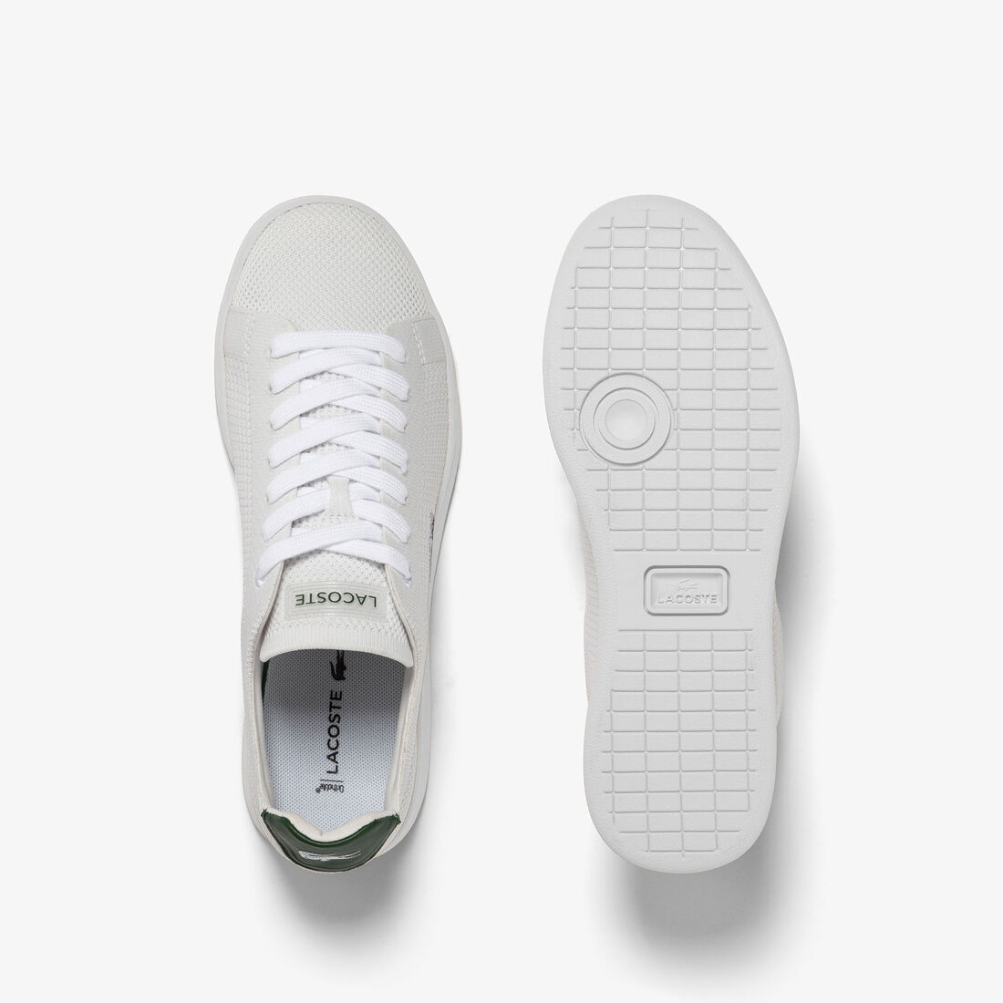 Women's Lacoste Carnaby Pique Textile Heel Pop Trainers Women's Lacoste Carnaby Pique Textile Heel Pop Trainers