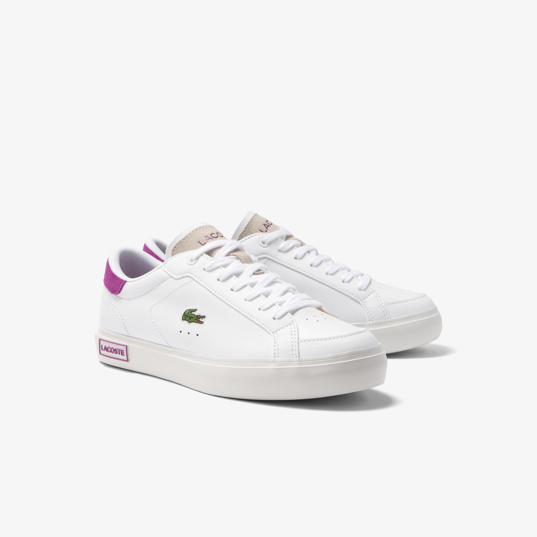 Women's Lacoste Powercourt Leather Trainers women s lacoste powercourt leather trainers