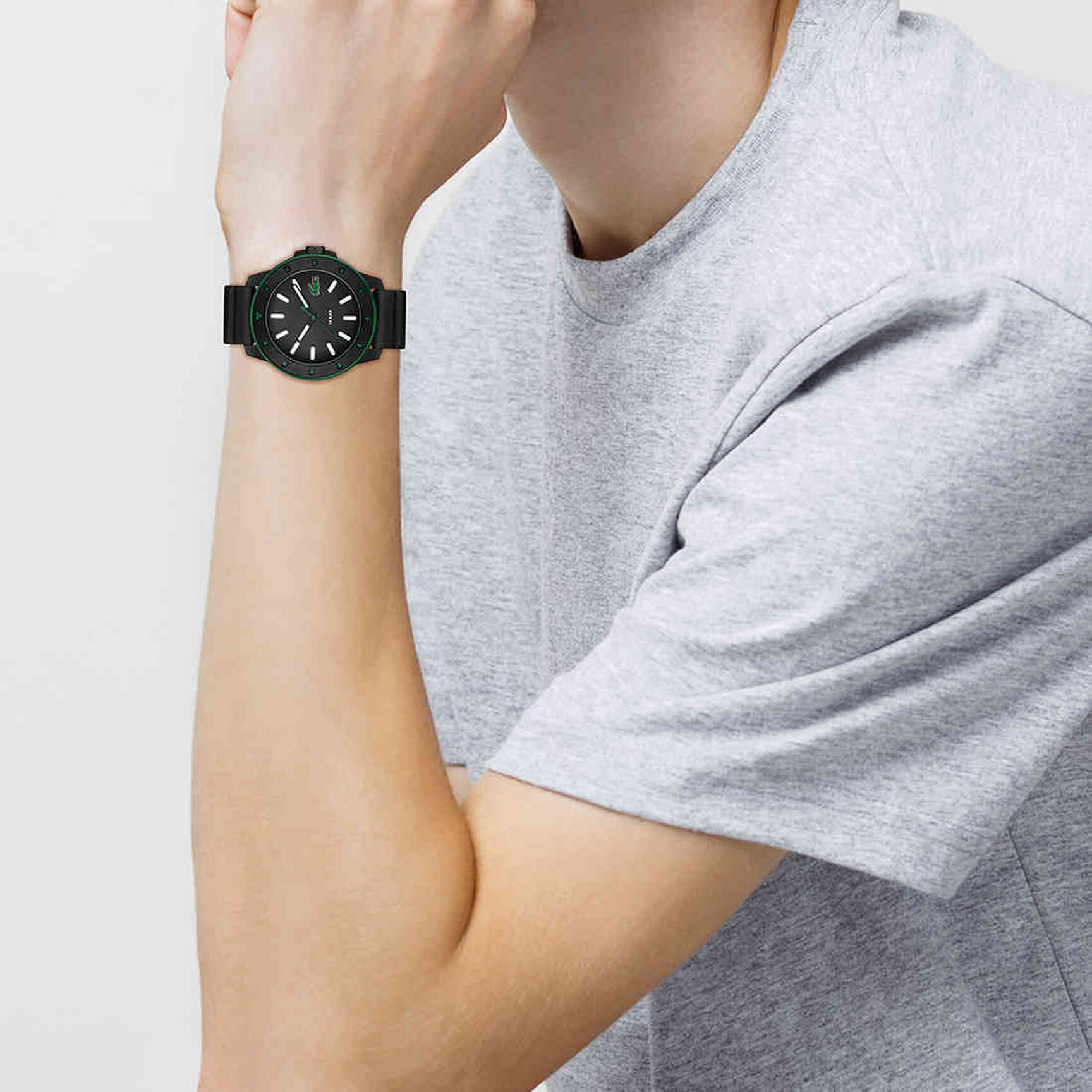 Men Silicone Strap 3 Hand Quartz Watch