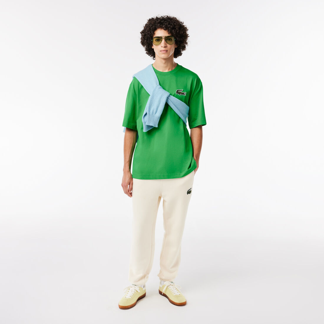 تيشيرت قطن عضوي بقصة فضفاضة وشعار تمساح كبير للجنسين تيشيرت قطن عضوي بقصة فضفاضة وشعار تمساح كبير للجنسين