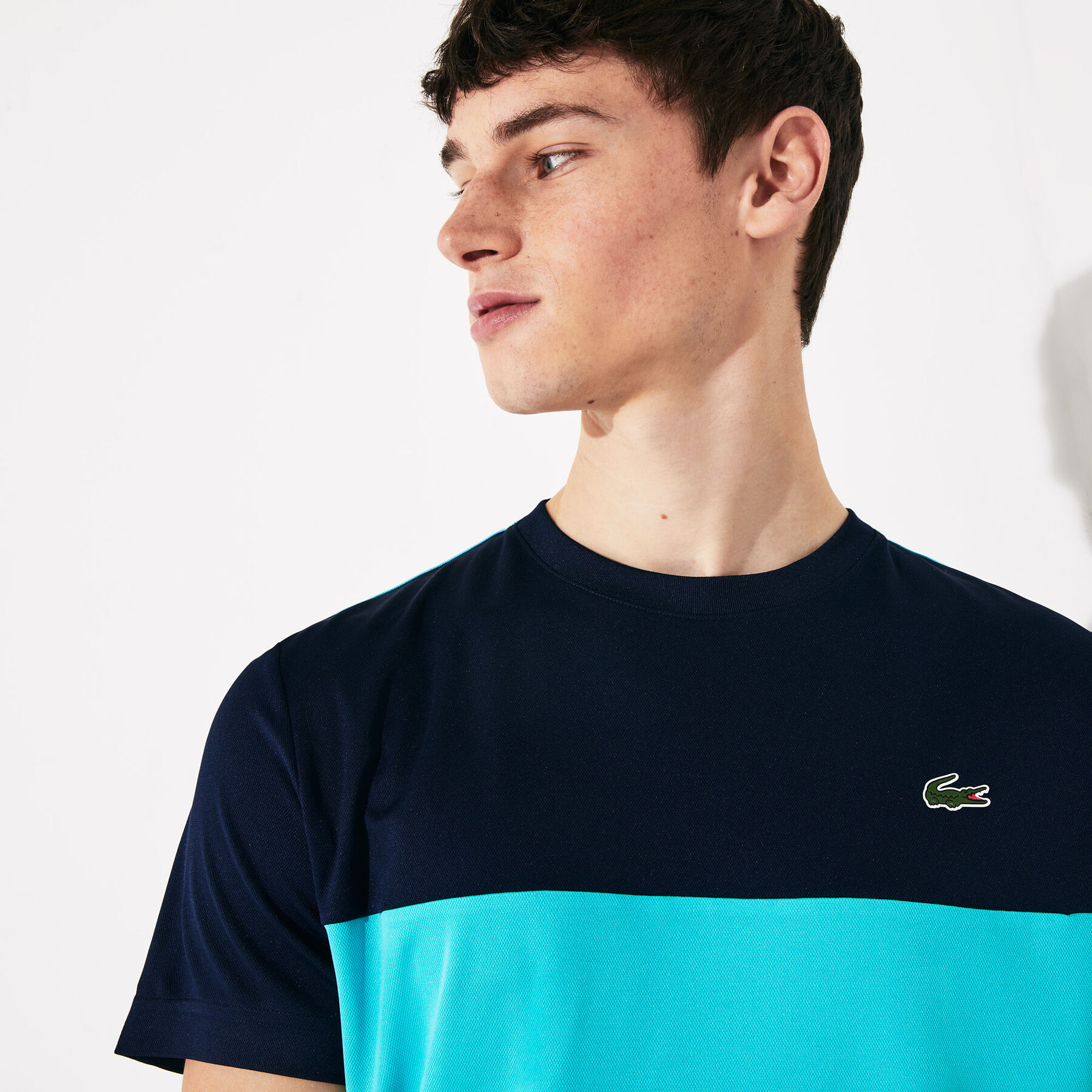 قميص تي-شيرت من البيكيه المسامي متعدد الألوان من مجموعة Lacoste SPORT للرجال لاكوست قميص تي شيرت من البيكيه المسامي متعدد الألوان من مجموعة lacoste sport للرجال