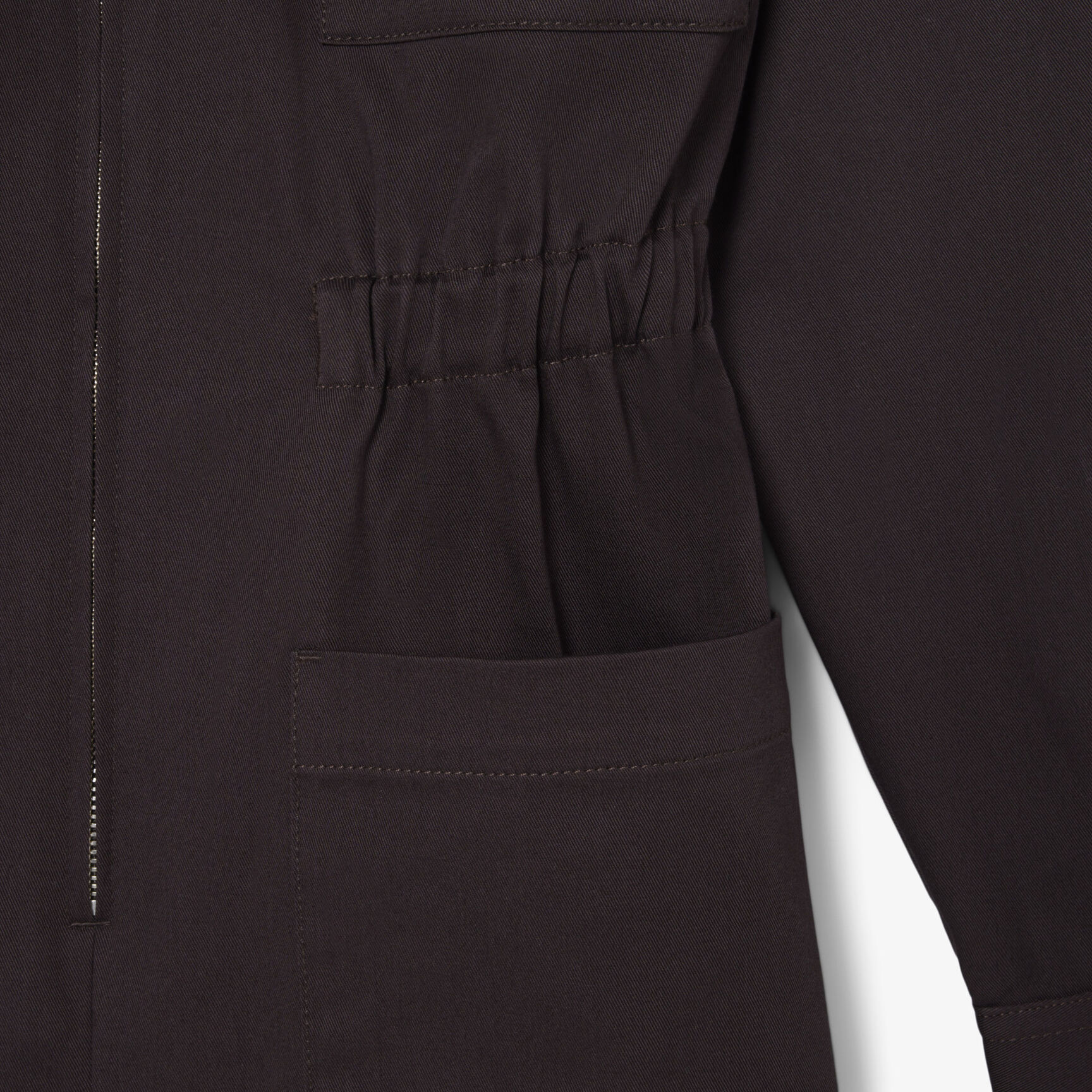 Polo Collar Stretch Gabardine Playsuit