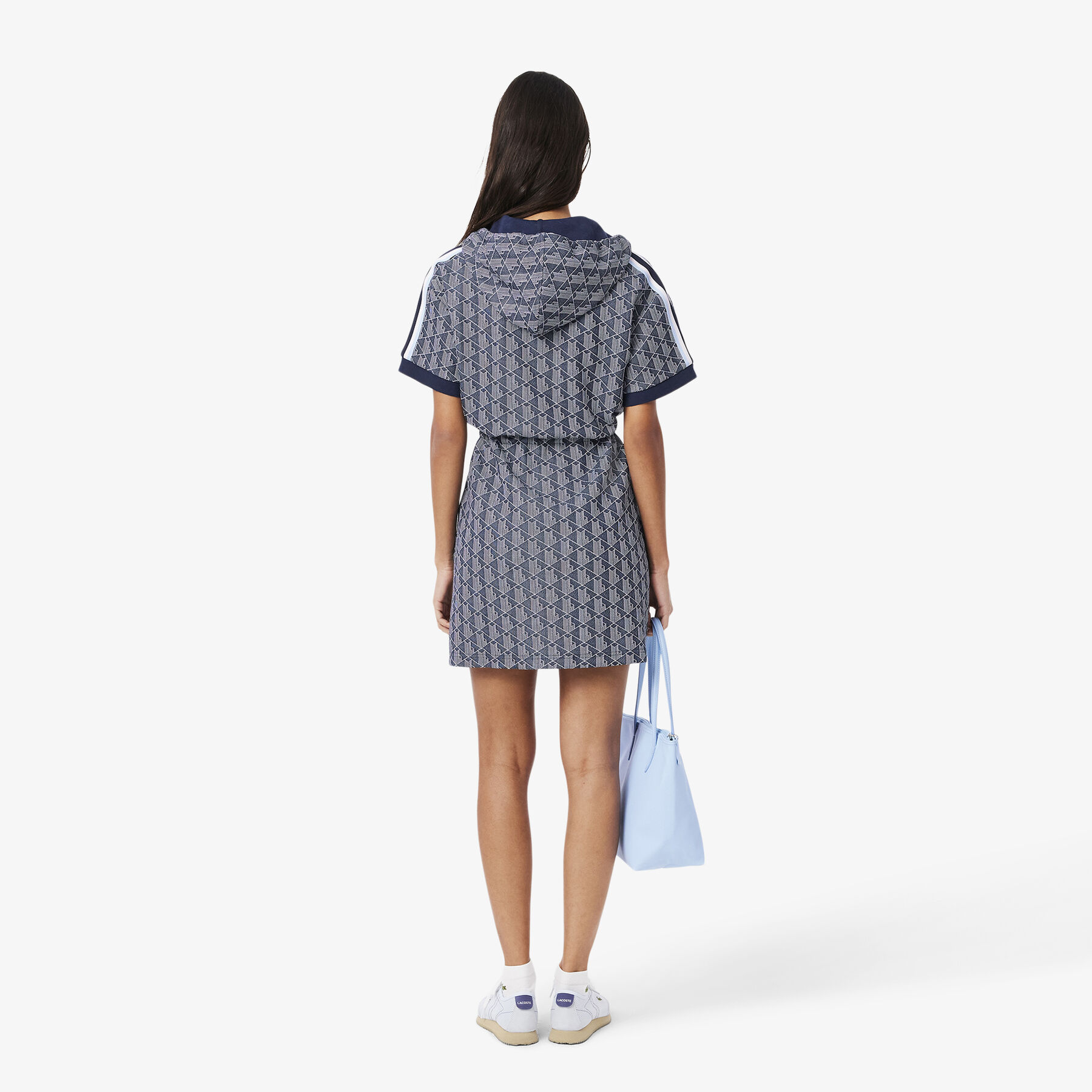 Jacquard Monogram Hoodie Dress lacoste jacquard monogram hoodie dress