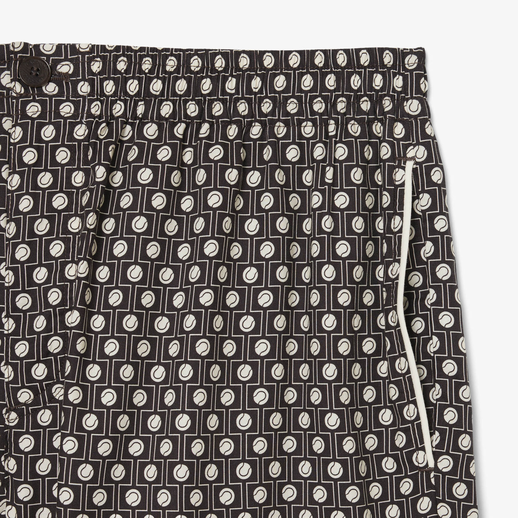 lacoste relaxed fit printed cotton blend shorts