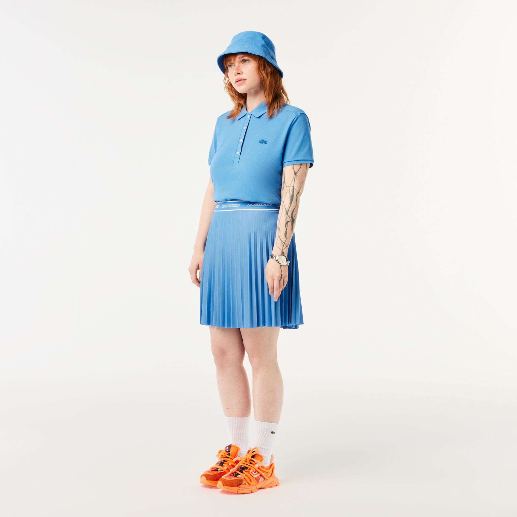 Women's Lacoste Elasticised Waist Short Pleated Skirt