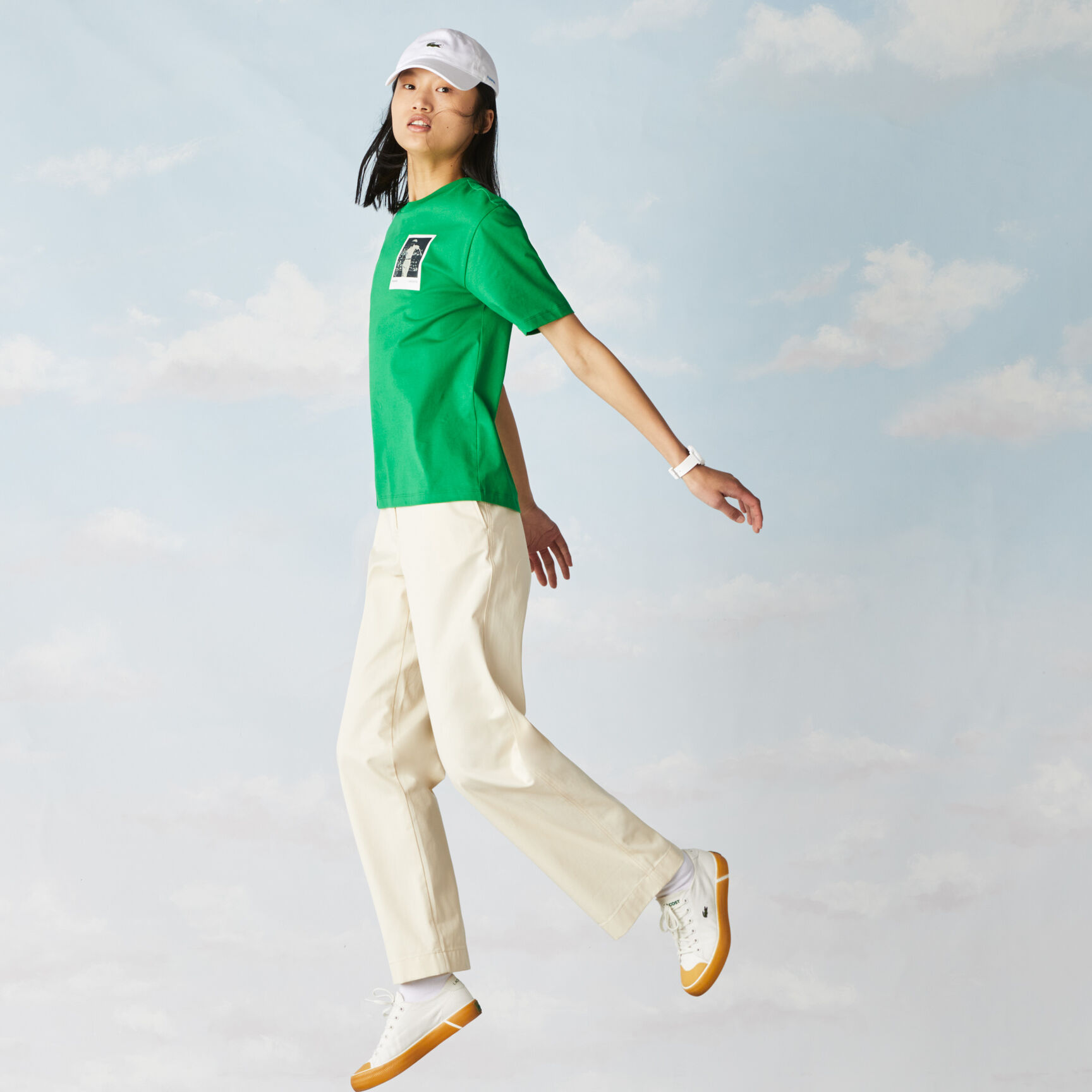 Women’s Crew Neck Polaroid Collaboration Print Cotton T-shirt