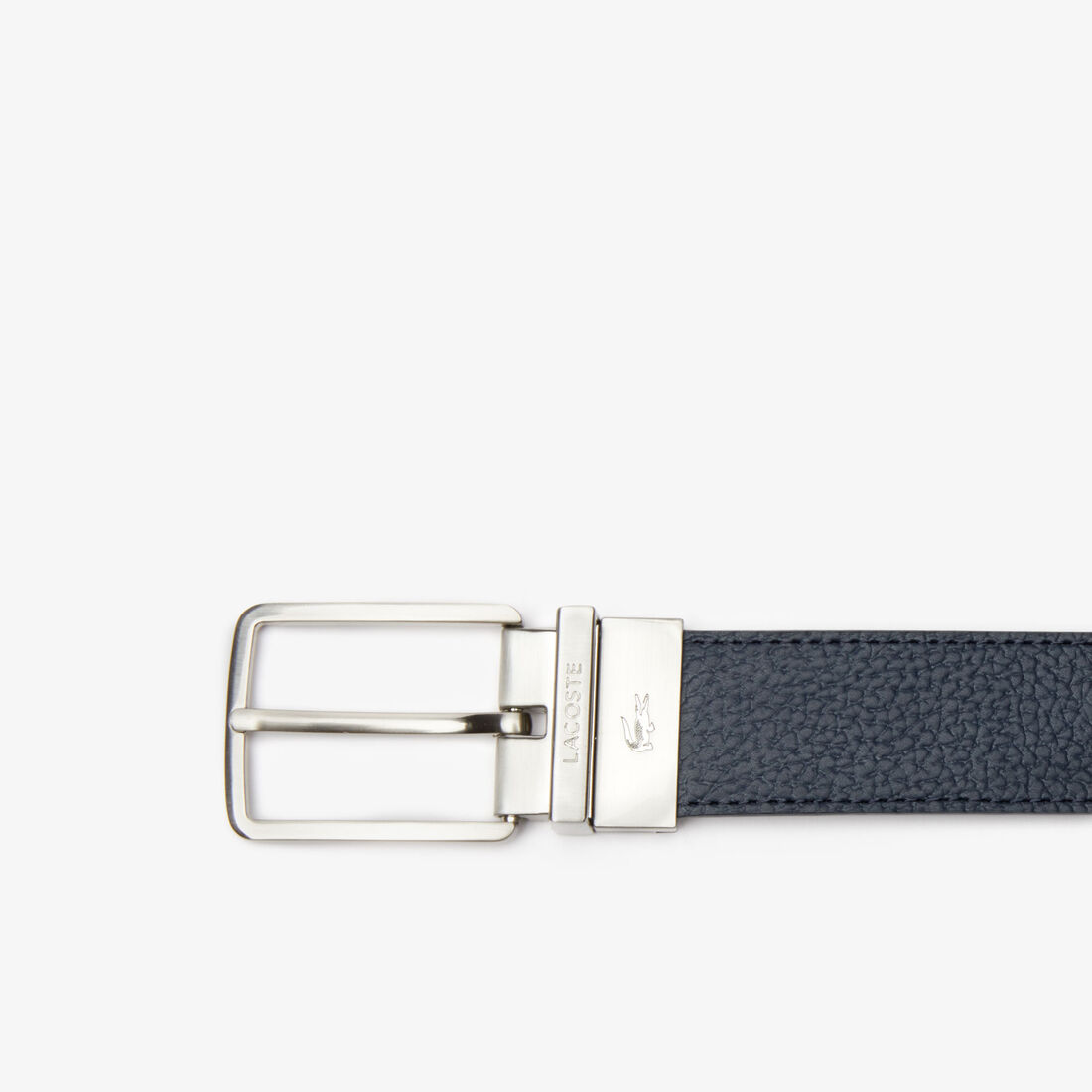 Men's Lacoste Engraved Buckle Grained Leather Belt Men's Lacoste Engraved Buckle Grained Leather Belt