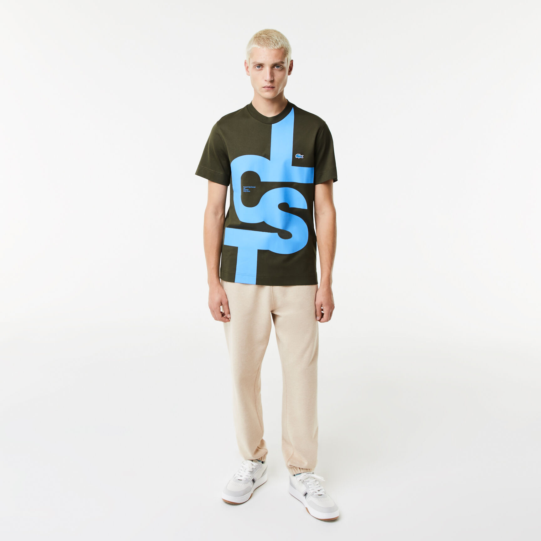 Men's Regular Fit Contrast Lettering Cotton T-Shirt