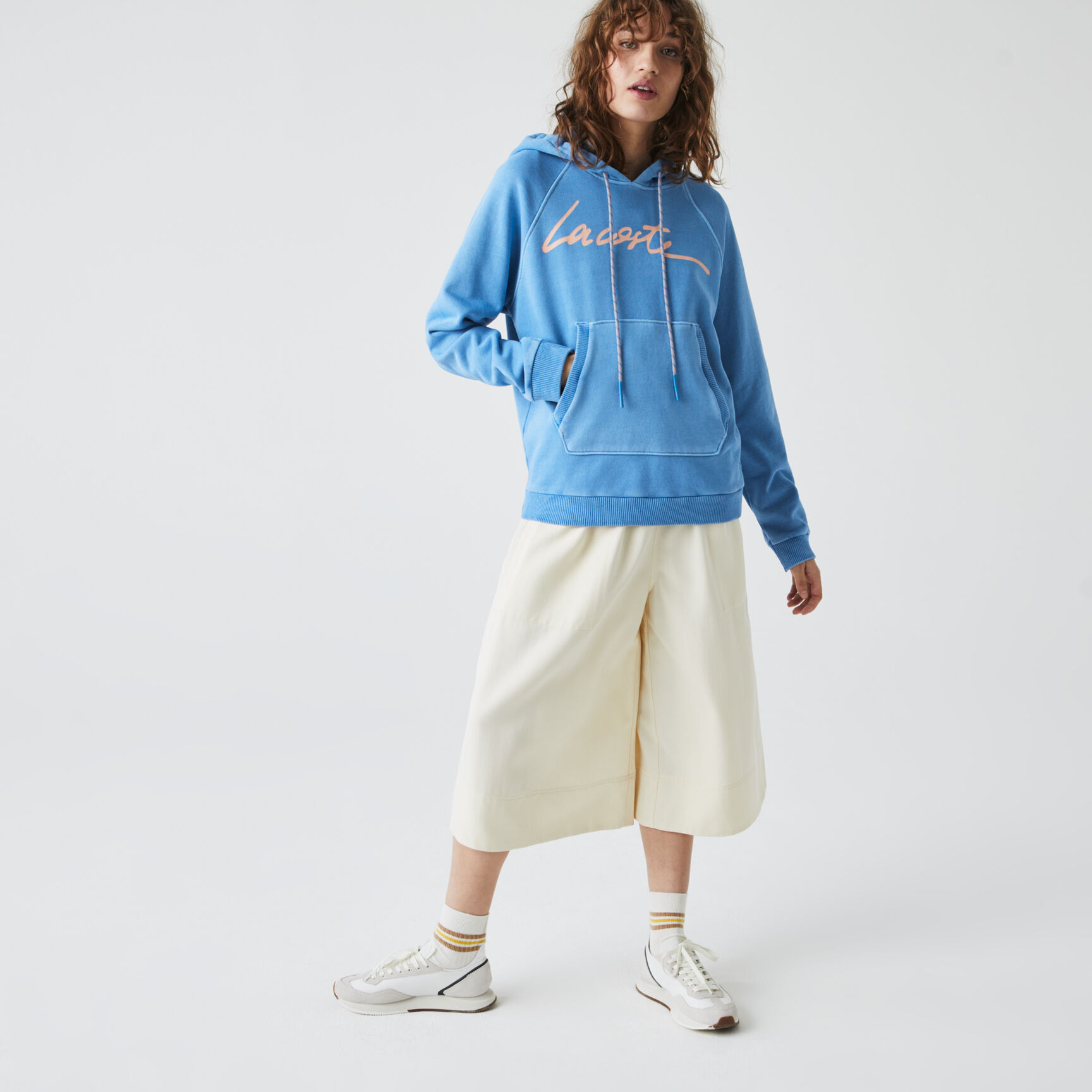 Women’s Lettered Hooded Cotton Fleece Sweatshirt Women’s Lettered Hooded Cotton Fleece Sweatshirt