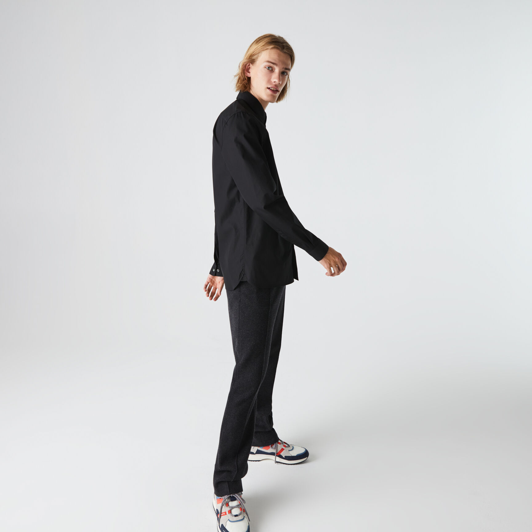 قميص قطن بوبلين فاخر بقصة عادية للرجال