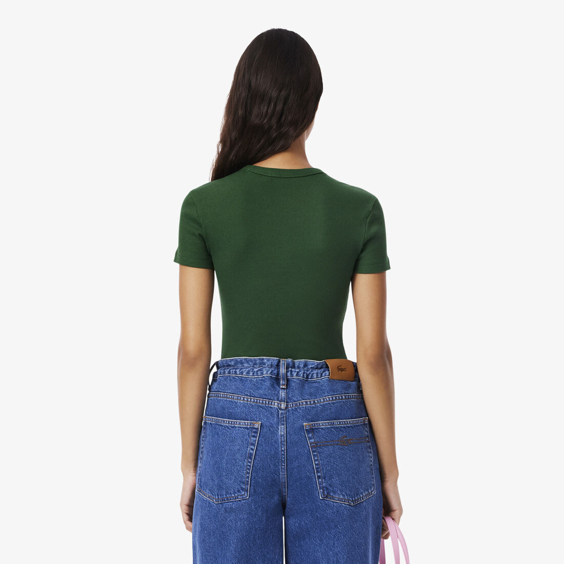 تي شيرت قطني مضلع بقصة ضيقة تي شيرت قطني مضلع بقصة ضيقة