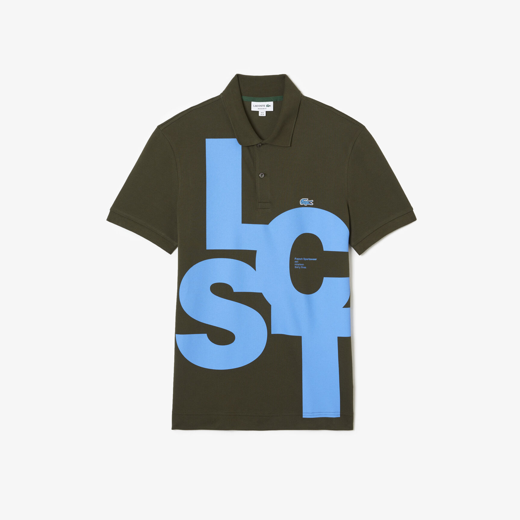 Men's Regular Fit Contrast Lettering Petit Piqu&eacute; Polo