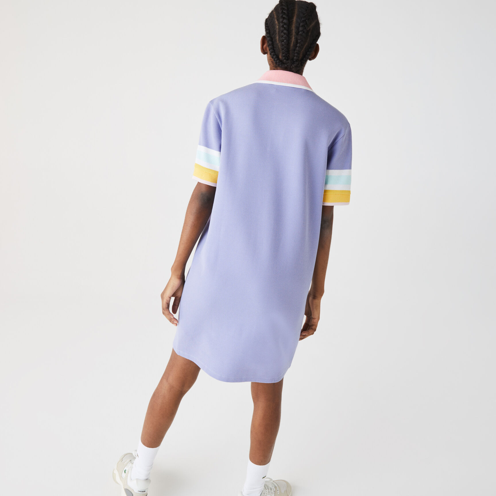 Women’s Striped Accents Honeycomb Cotton Polo Dress Women’s Striped Accents Honeycomb Cotton Polo Dress
