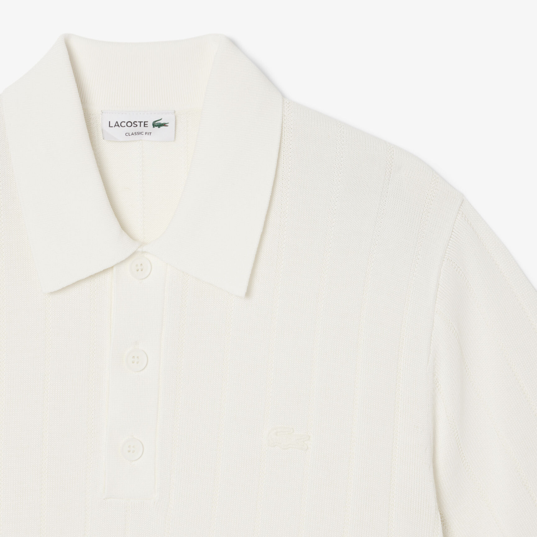 Fluid Ribbed Knit Polo Collar Sweater