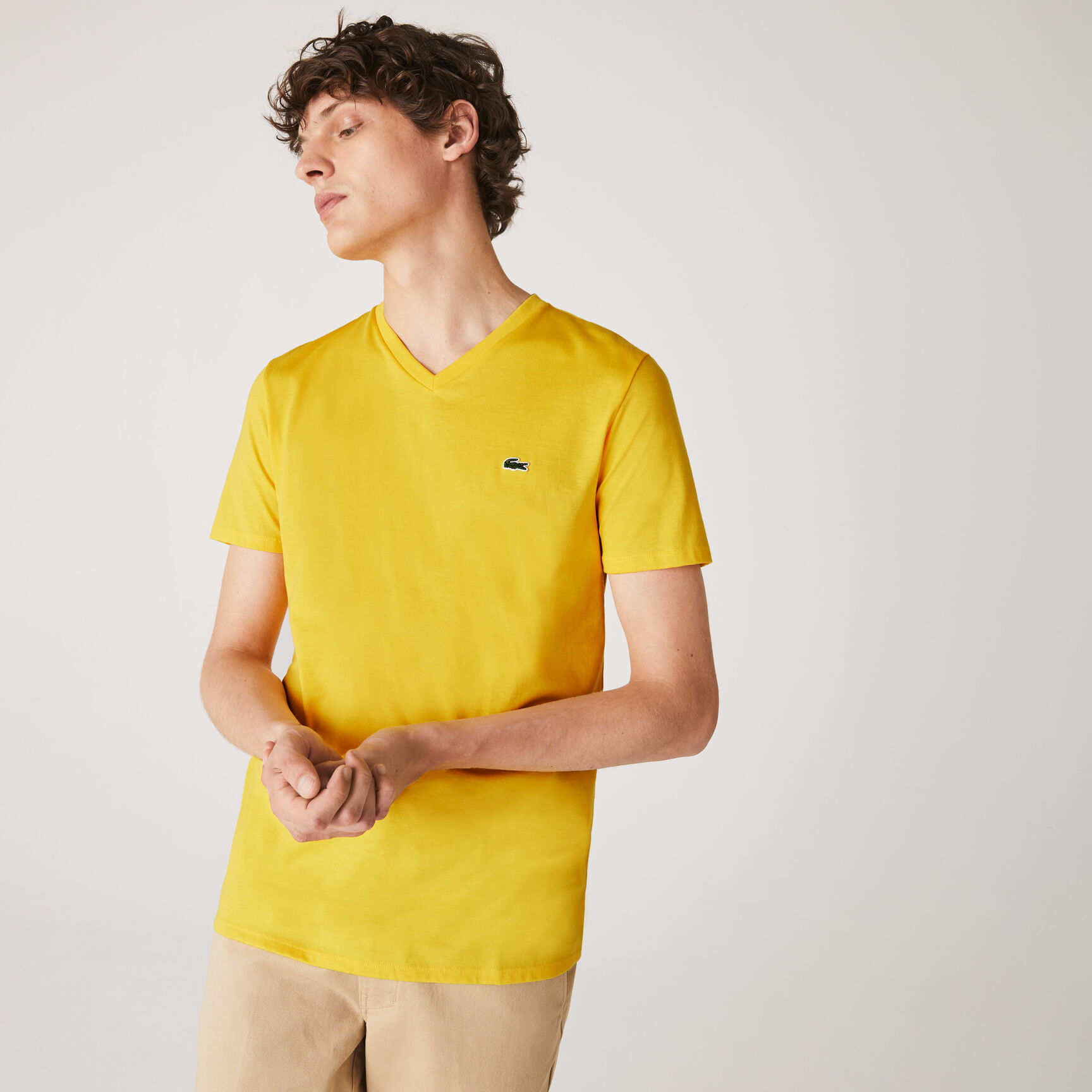 Lightweight Cotton Pima V Neck T-shirt