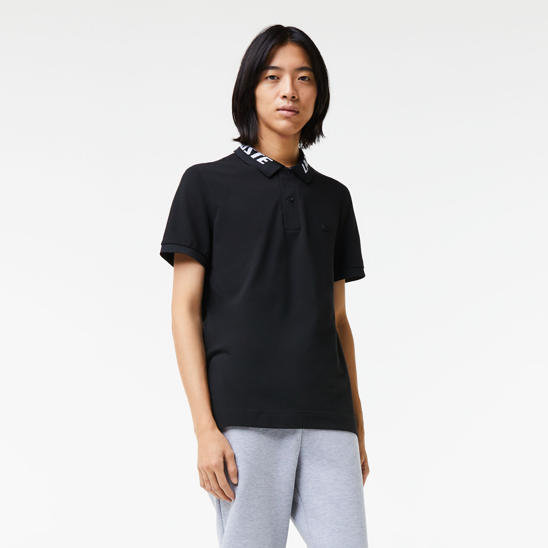 Men's Lacoste Branded Slim Fit Stretch Pique Polo Men's Lacoste Branded Slim Fit Stretch Pique Polo