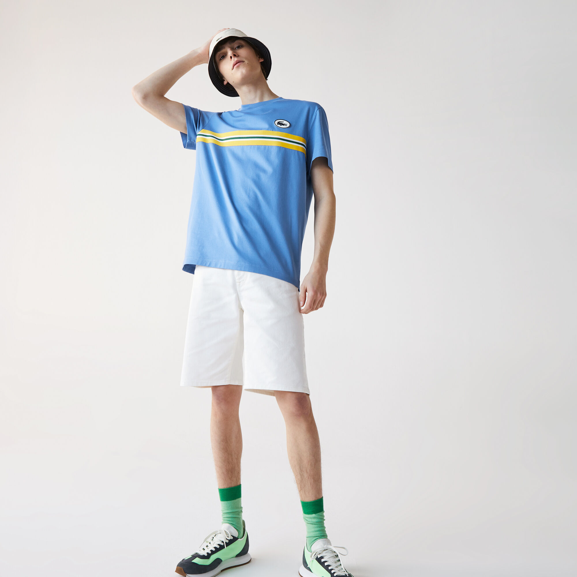 Men’s Heritage Stripe Band and Badge Cotton T-shirt Men’s Heritage Stripe Band and Badge Cotton T-shirt