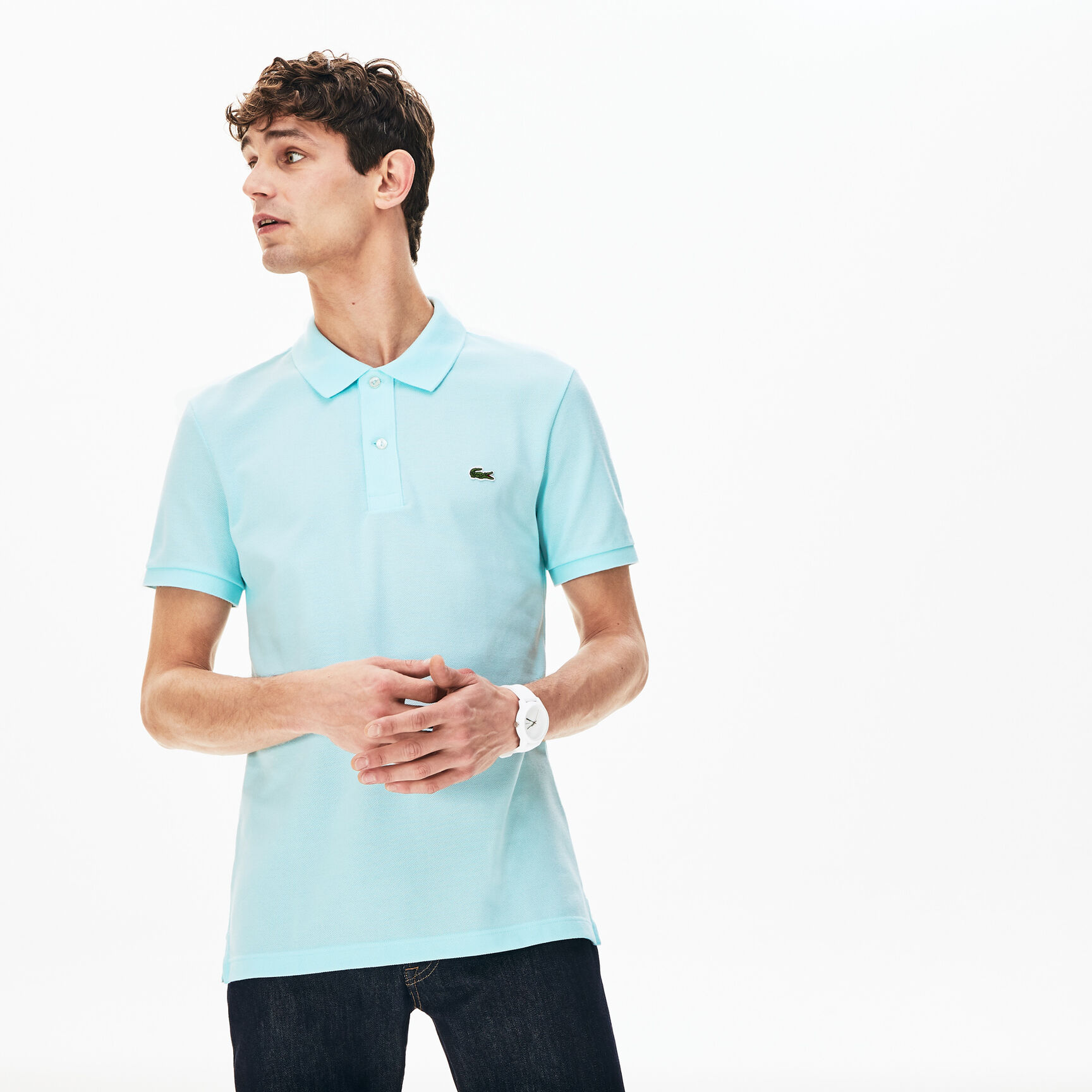 قميص بولو بيكيه بقصة ضيقة L.12.12 قميص بولو بيكيه بقصة ضيقة L.12.12