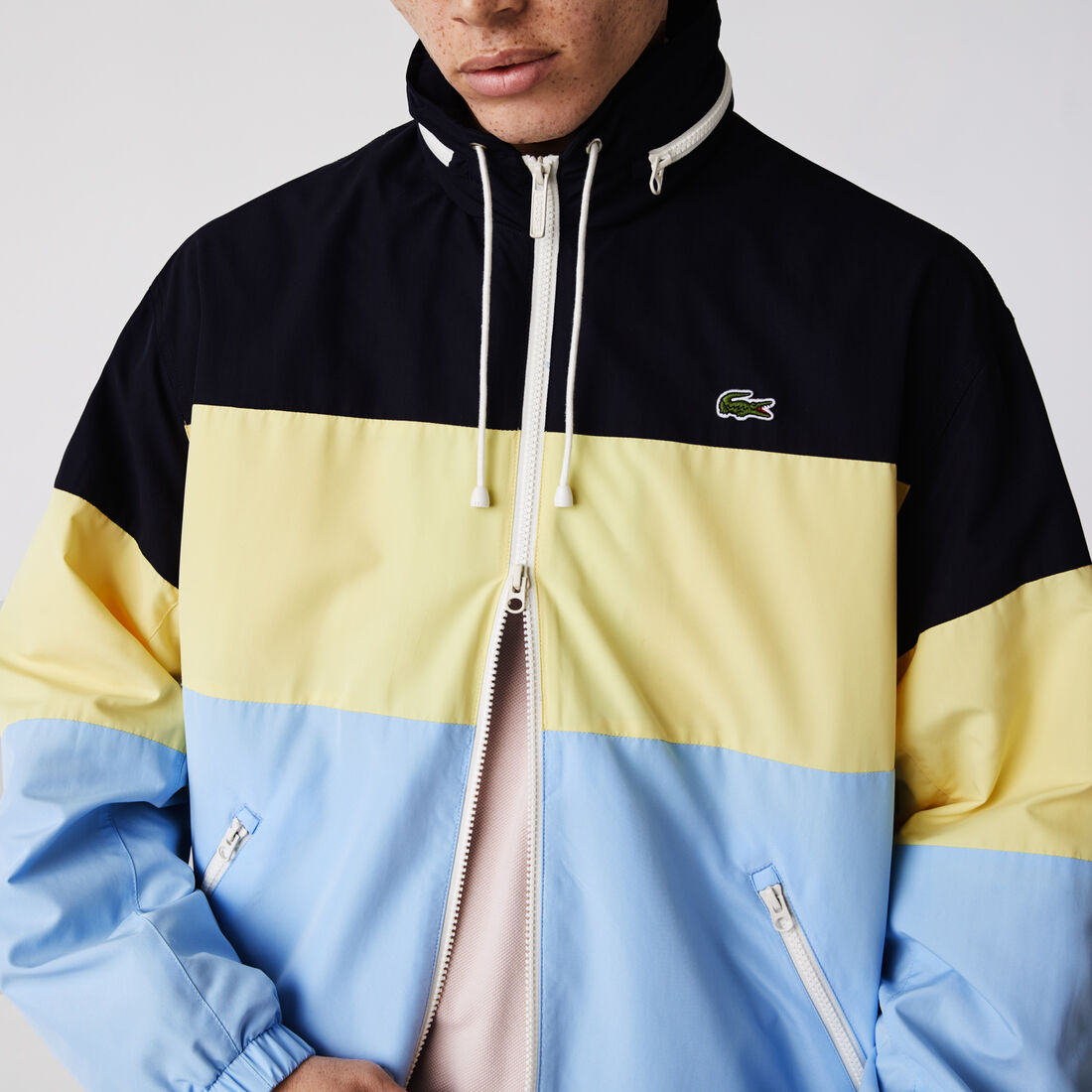 Men’s Concealed Hood Water-Resistant Colorblock Jacket Men’s Concealed Hood Water-Resistant Colorblock Jacket