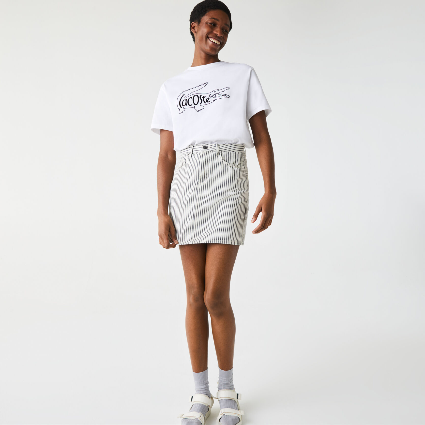 Women’s Crew Neck Crocodile Print Cotton T-shirt Women’s Crew Neck Crocodile Print Cotton T-shirt