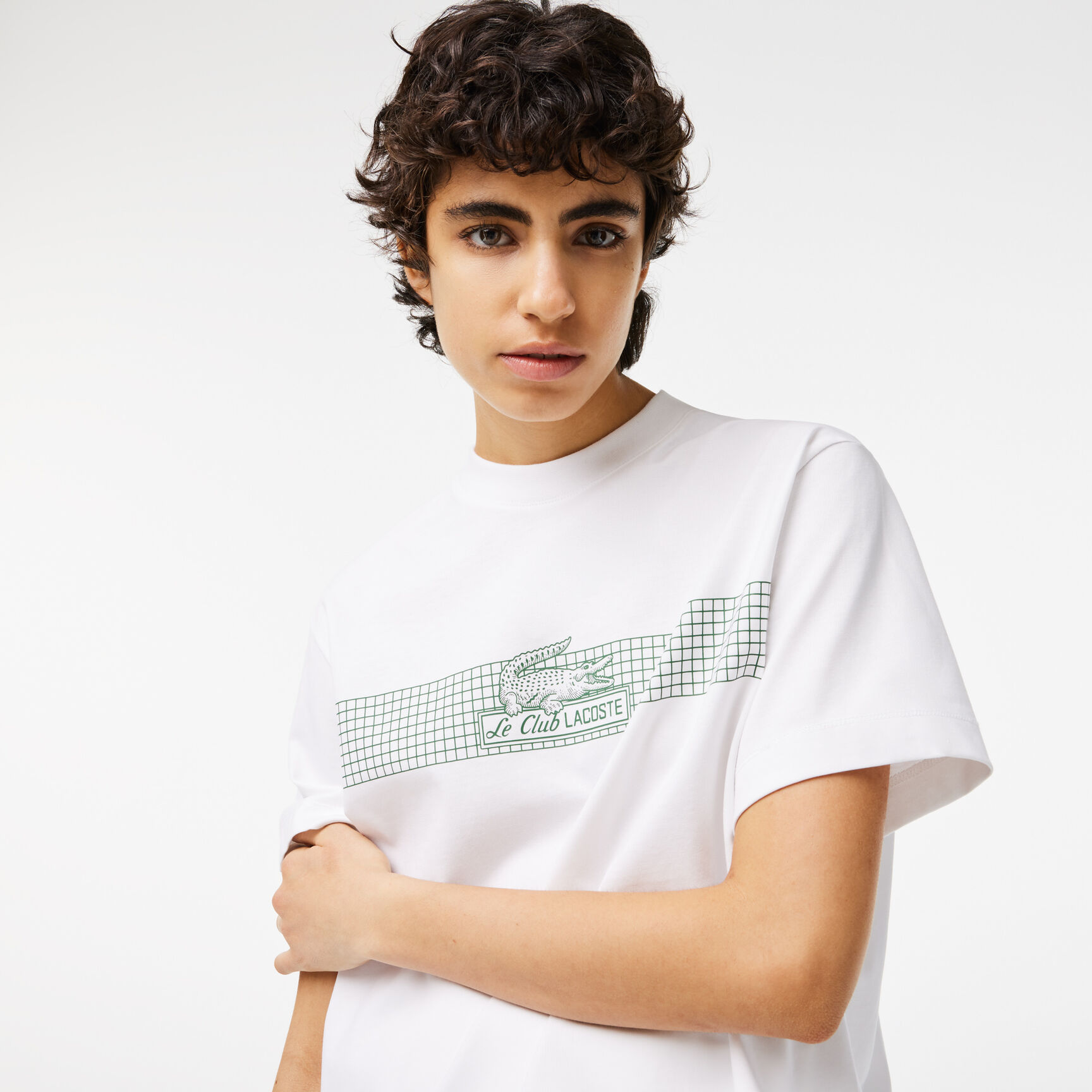 Women's Lacoste Oversize Net Print Jersey T-shirt Women's Lacoste Oversize Net Print Jersey T-shirt