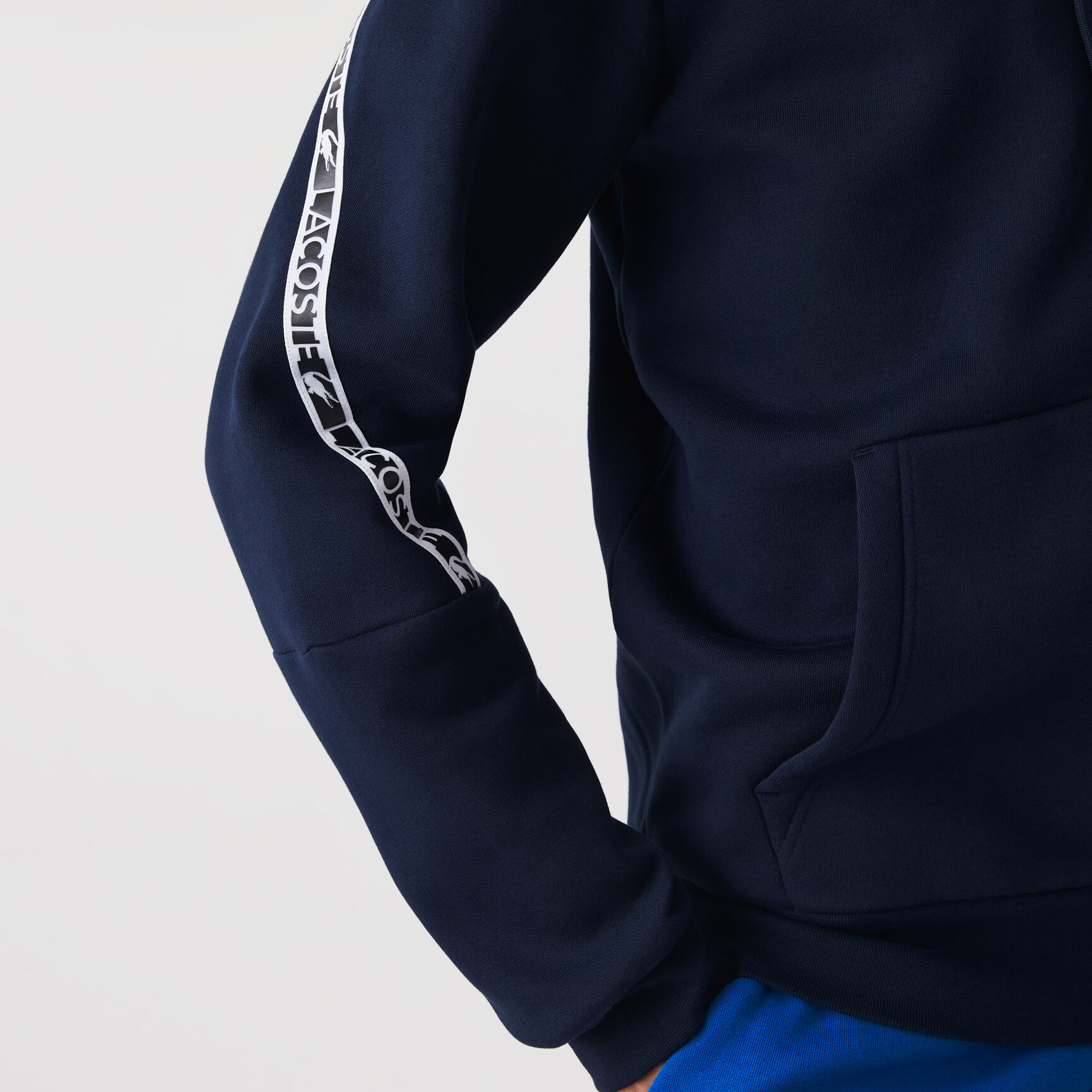 Men's Lacoste Printed Bands Hooded Zip Sweatshirt