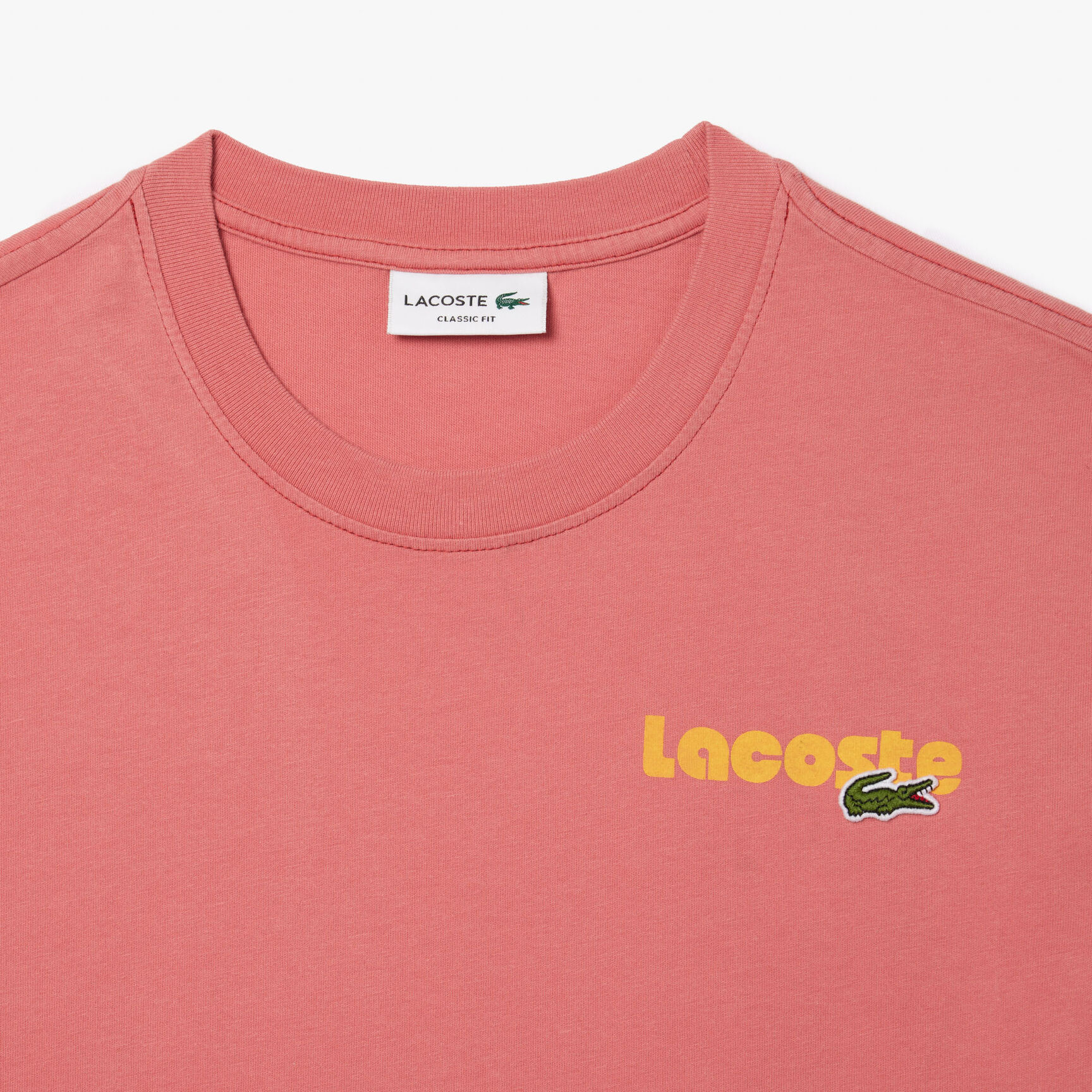 Washed Effect Ombré Lacoste Print T-shirt Washed Effect Ombré Lacoste Print T-shirt