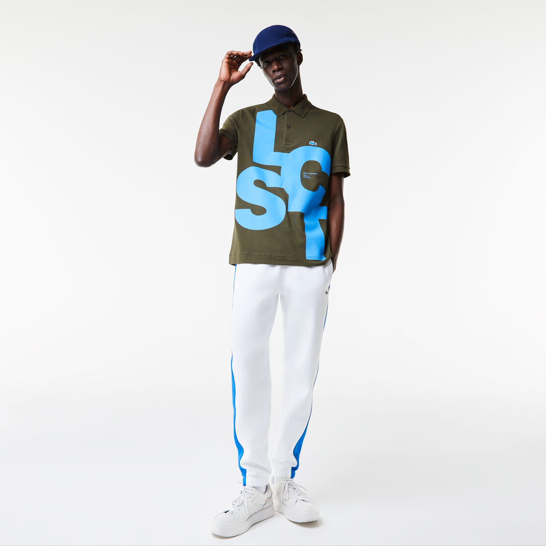 Men's Regular Fit Contrast Lettering Petit Piqué Polo Men's Regular Fit Contrast Lettering Petit Piqué Polo