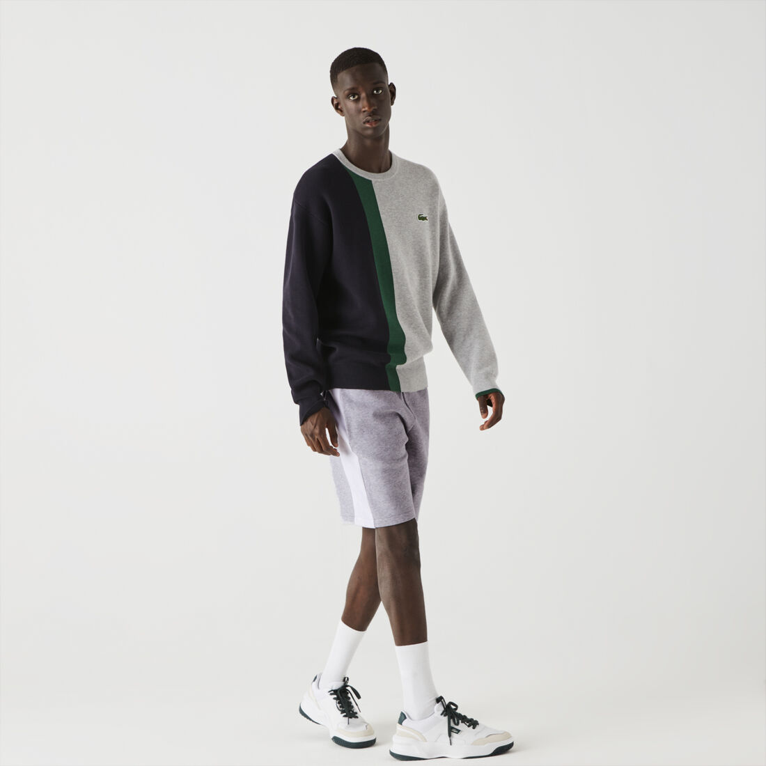 شورت صوف مع شريط بلون مغاير مجموعة Lacoste SPORT للرجال شورت صوف مع شريط بلون مغاير مجموعة Lacoste SPORT للرجال