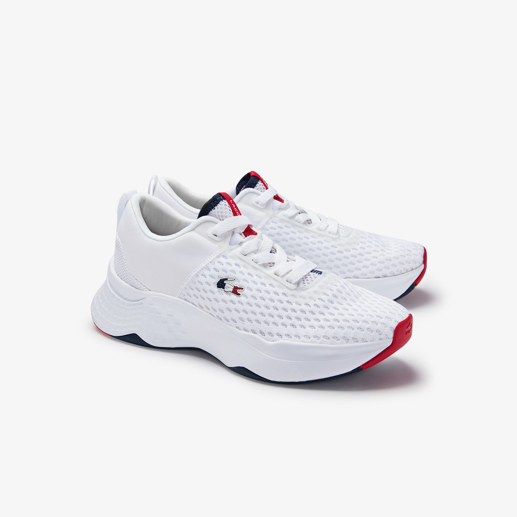 lacoste women s court drive tricolour textile trainers