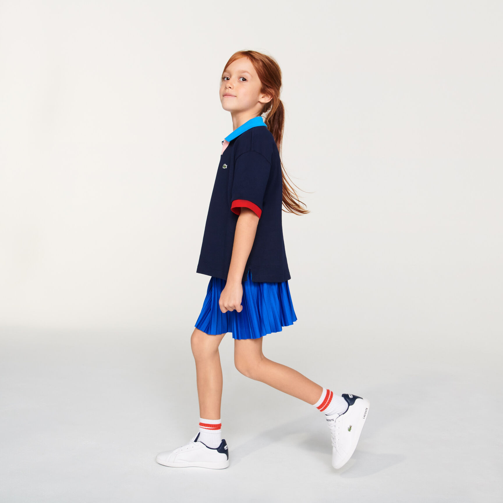 Girls’ Lacoste Colorblock Accents Cotton Polo Girls’ Lacoste Colorblock Accents Cotton Polo