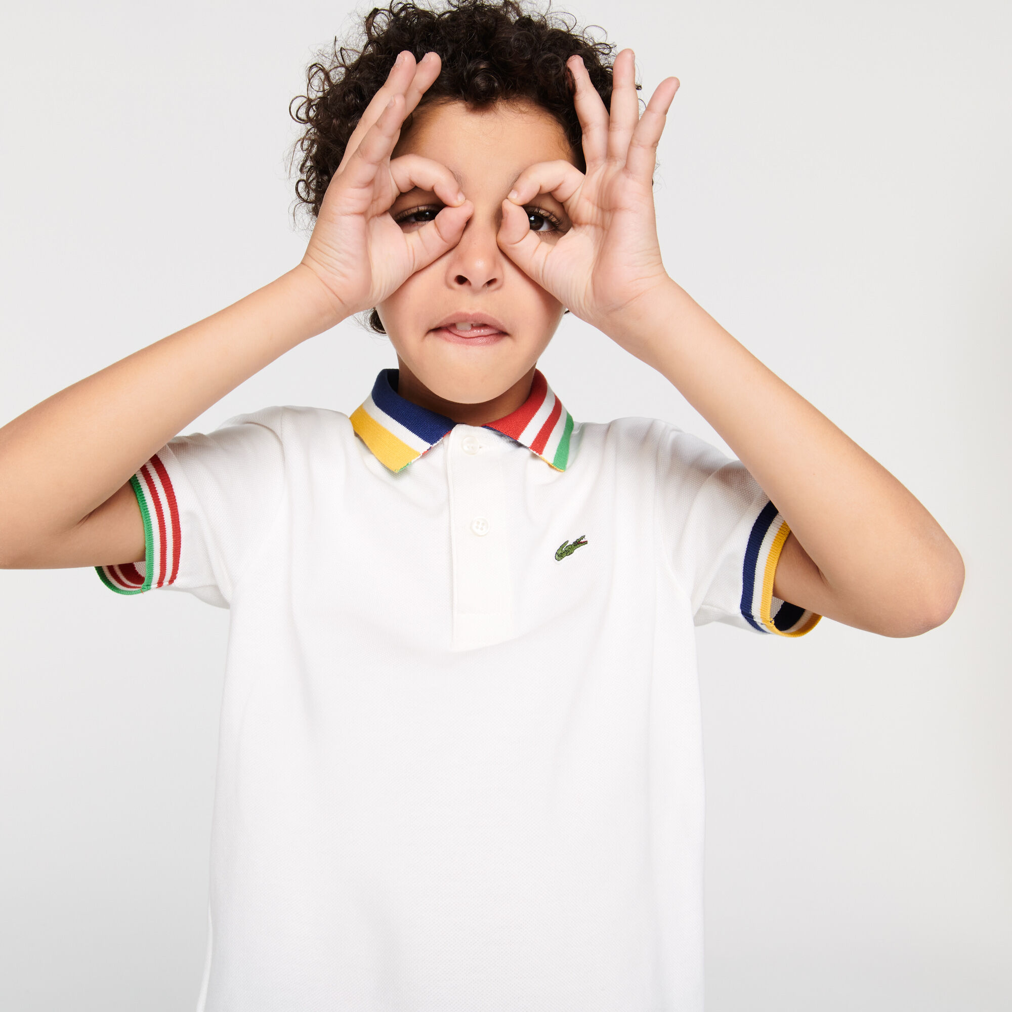 Boys’ Lacoste Striped Accents Cotton Piqué Polo Boys’ Lacoste Striped Accents Cotton Piqué Polo