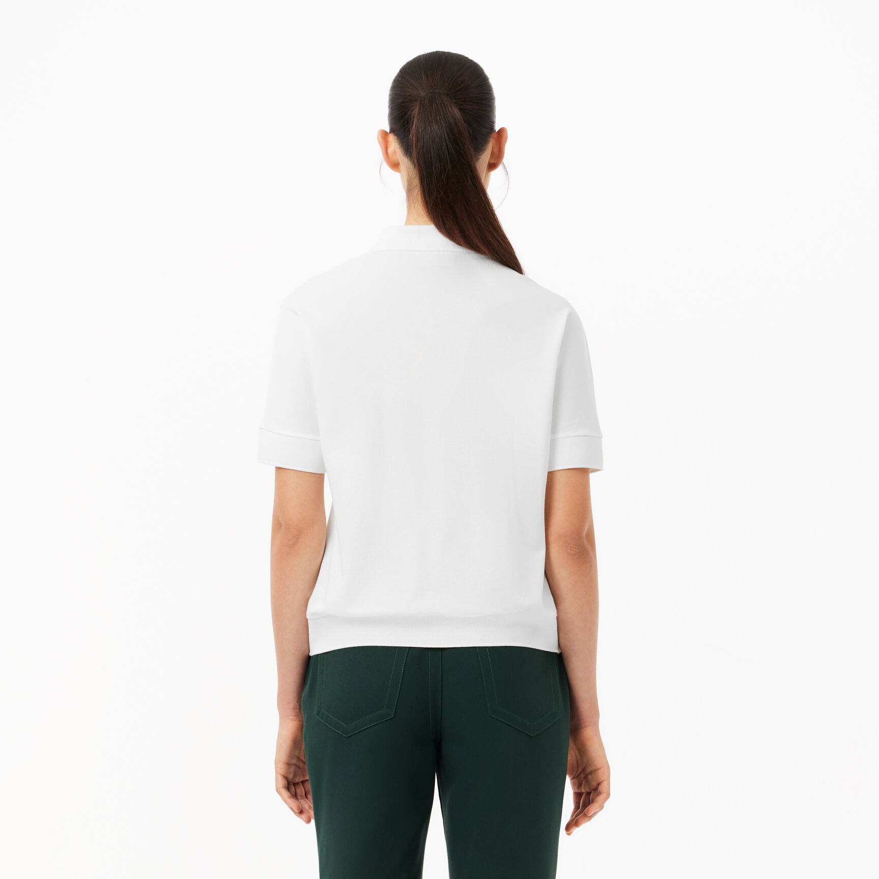 Open Neck Fluid Pique Polo Shirt Open Neck Fluid Pique Polo Shirt