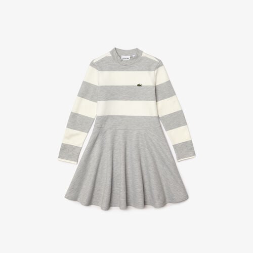 Girls' Striped Knit Turtleneck Sweater