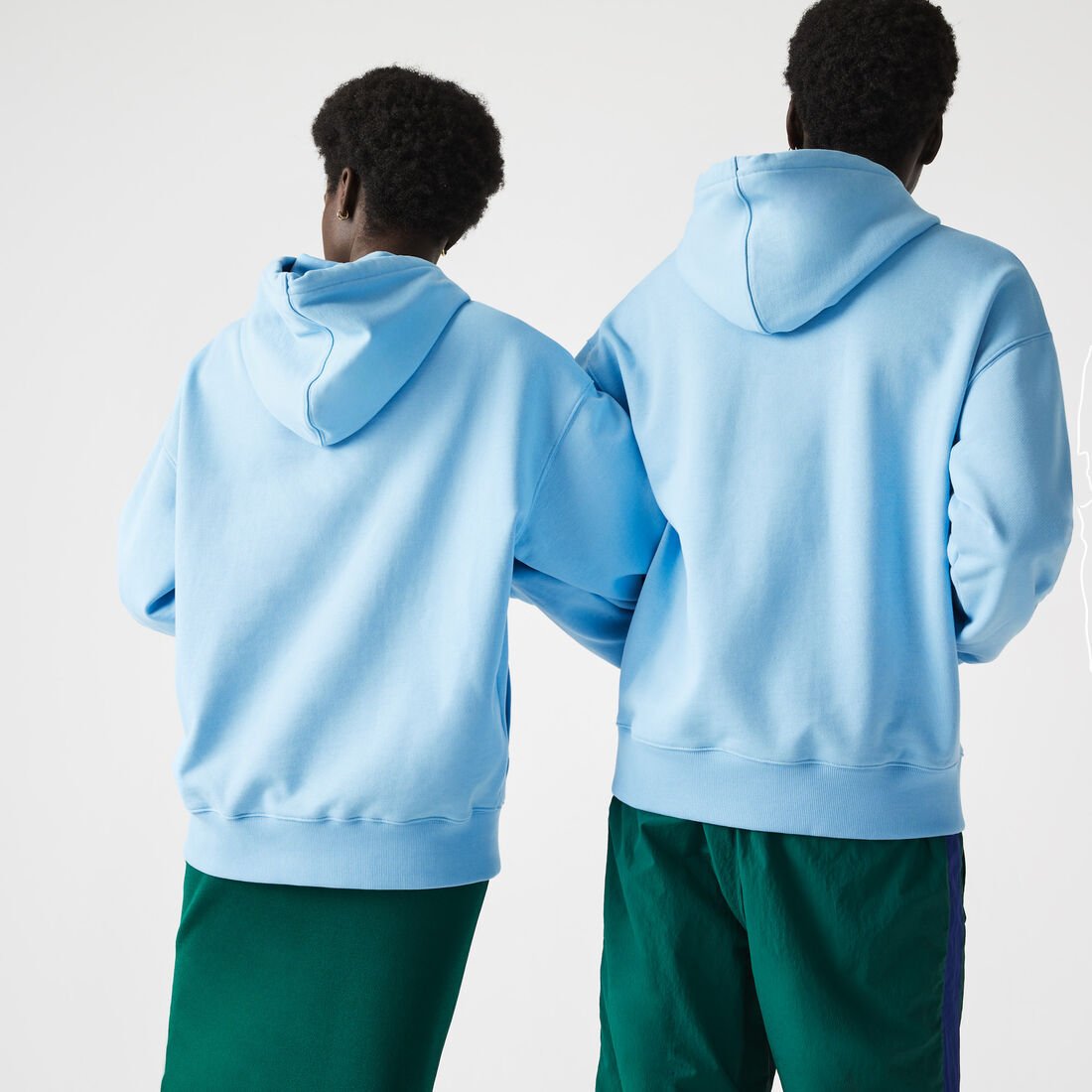 Unisex Lacoste L!VE L Badge Hooded Loose Fit Sweatshirt Unisex Lacoste L!VE L Badge Hooded Loose Fit Sweatshirt