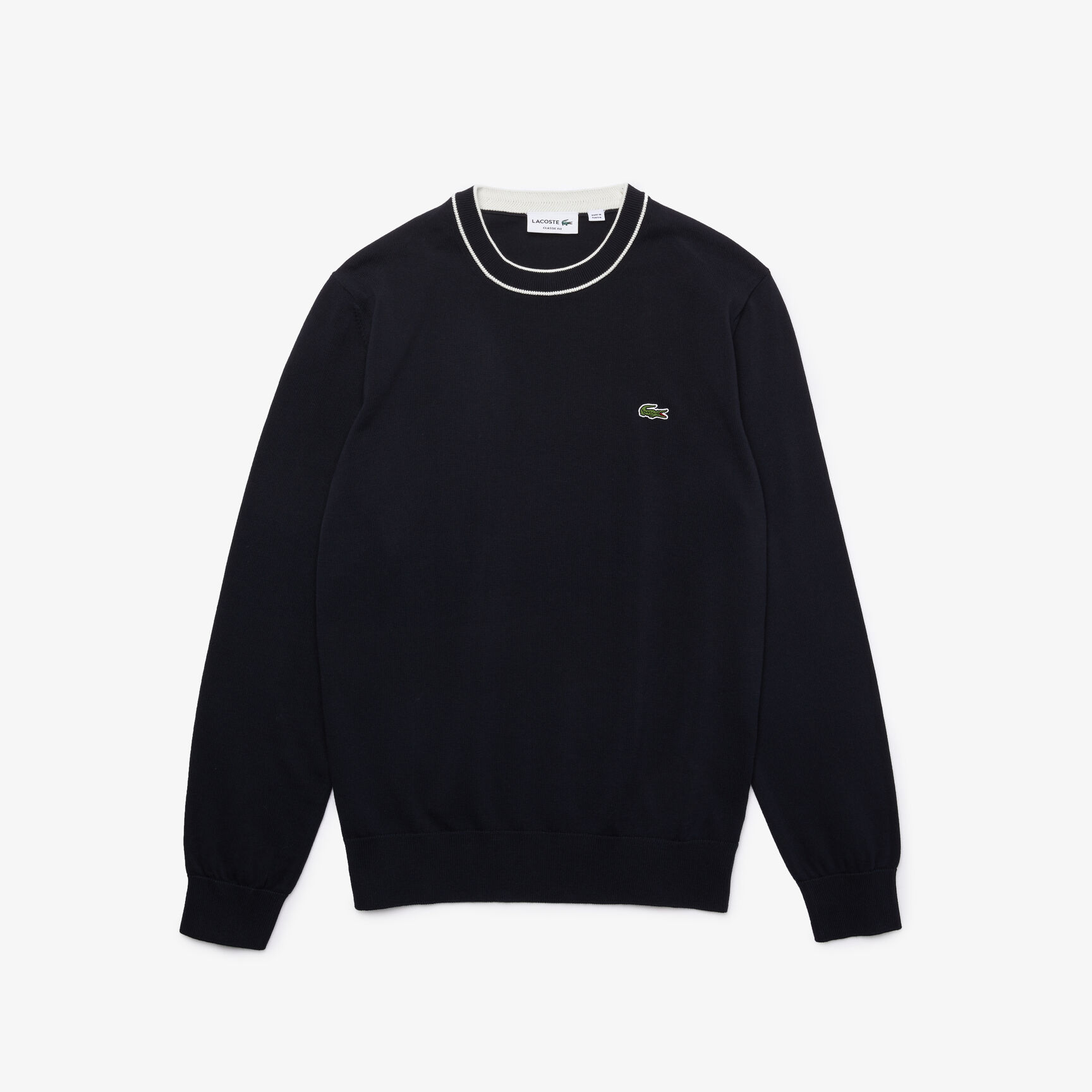 Men&rsquo;s Crew Neck Striped Organic Cotton Sweater