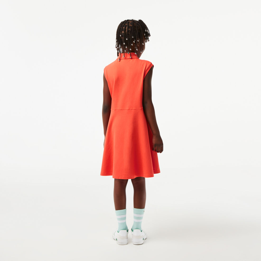 Girls' Lacoste Fit and Flare Stretch Pique Polo Dress Girls' Lacoste Fit and Flare Stretch Pique Polo Dress