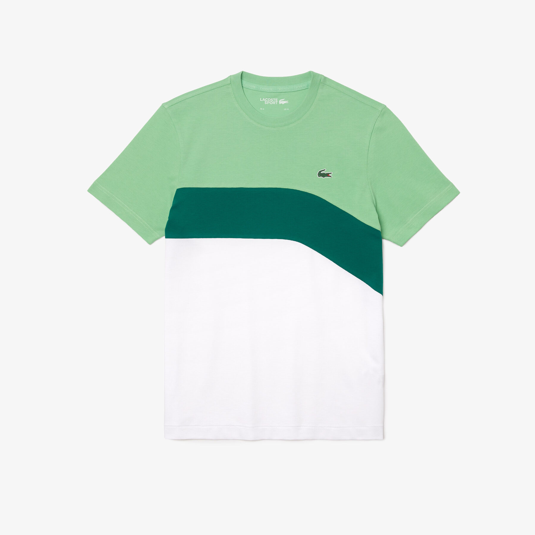 لاكوست تي شيرت تنس للرجال فائق الخفة مع كتل لونية مجموعة lacoste sport