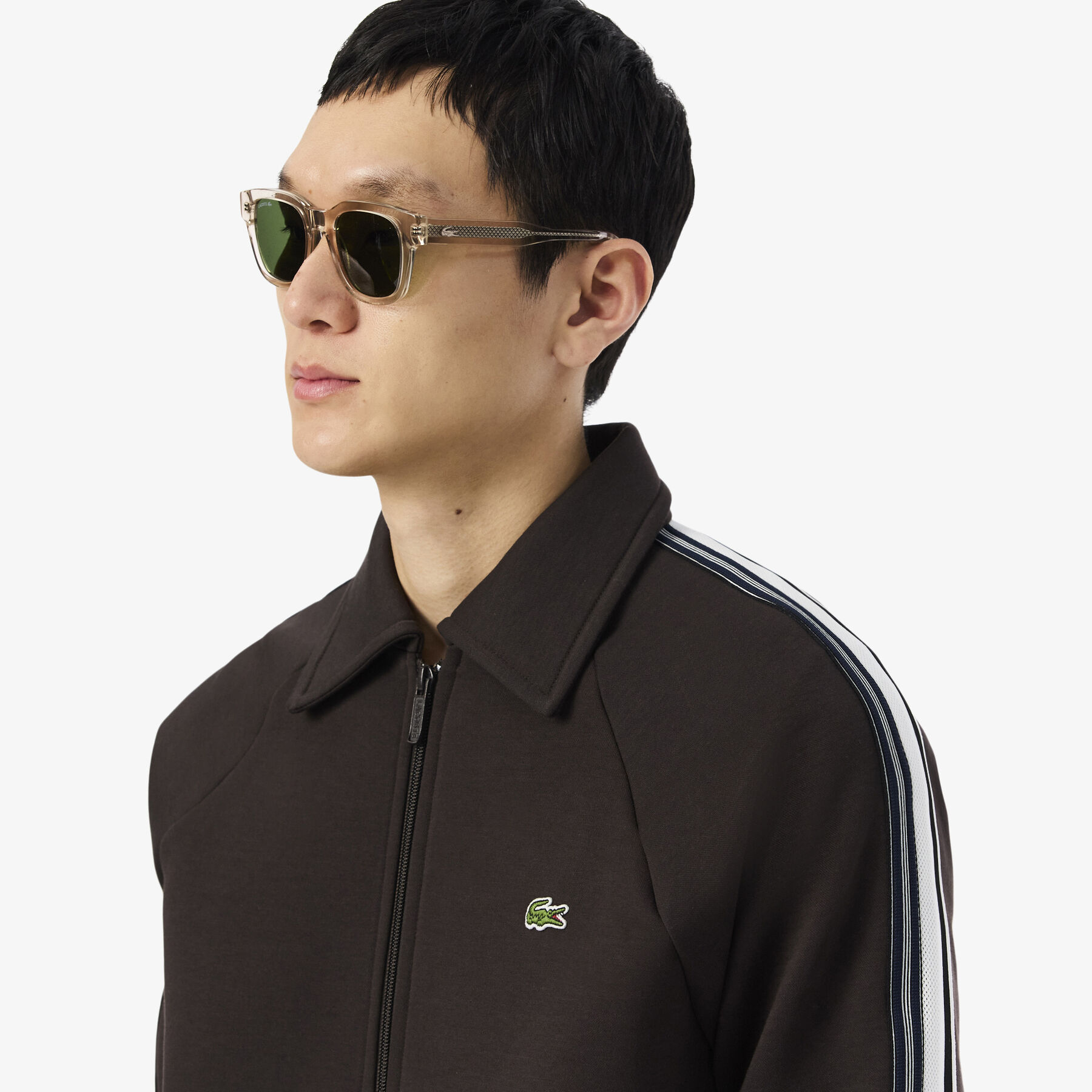 lacoste french made zipped sweatshirt