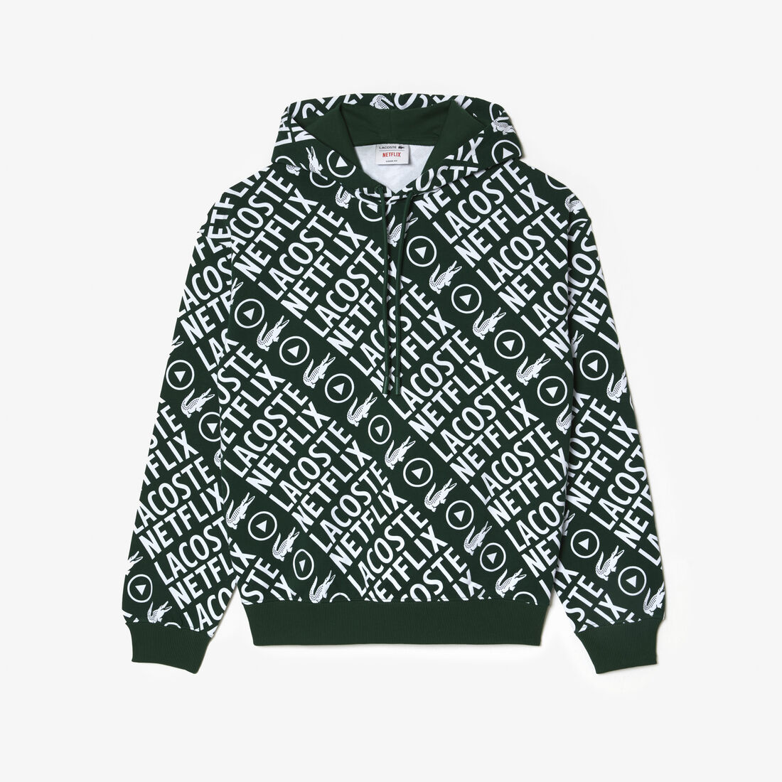 سويت شيرت قطن عضوي بقصة فضفاضة للرجال مجموعة Lacoste x Netflix سويت شيرت قطن عضوي بقصة فضفاضة للرجال مجموعة Lacoste x Netflix